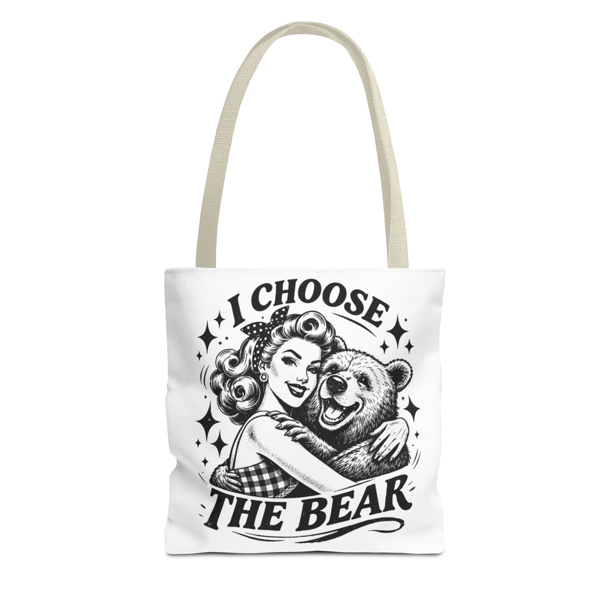 I Choose The Bear Retro Graphic Tote Bag