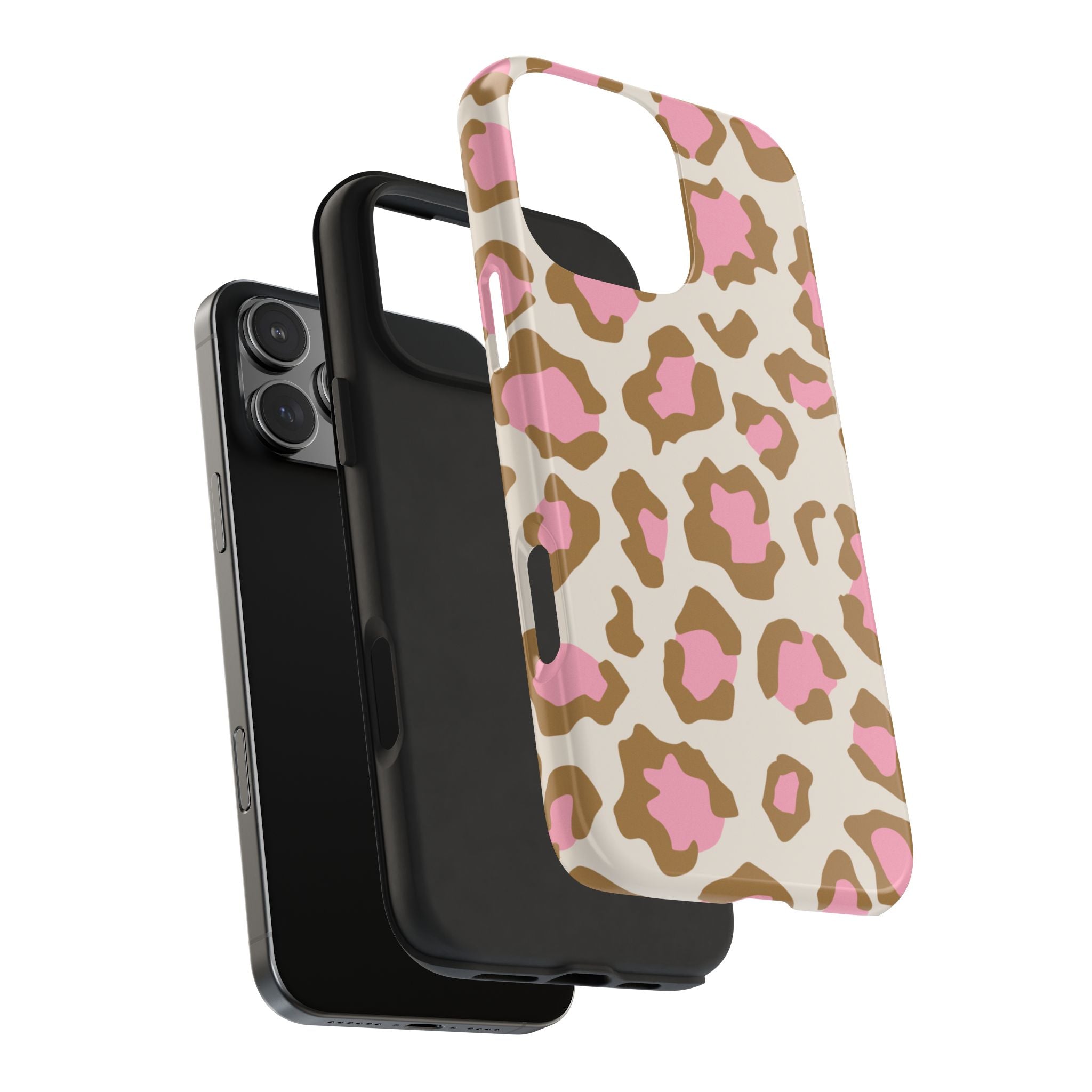 Pink Leopard Tough Phone Case — Protective Animal Print Phone Cover