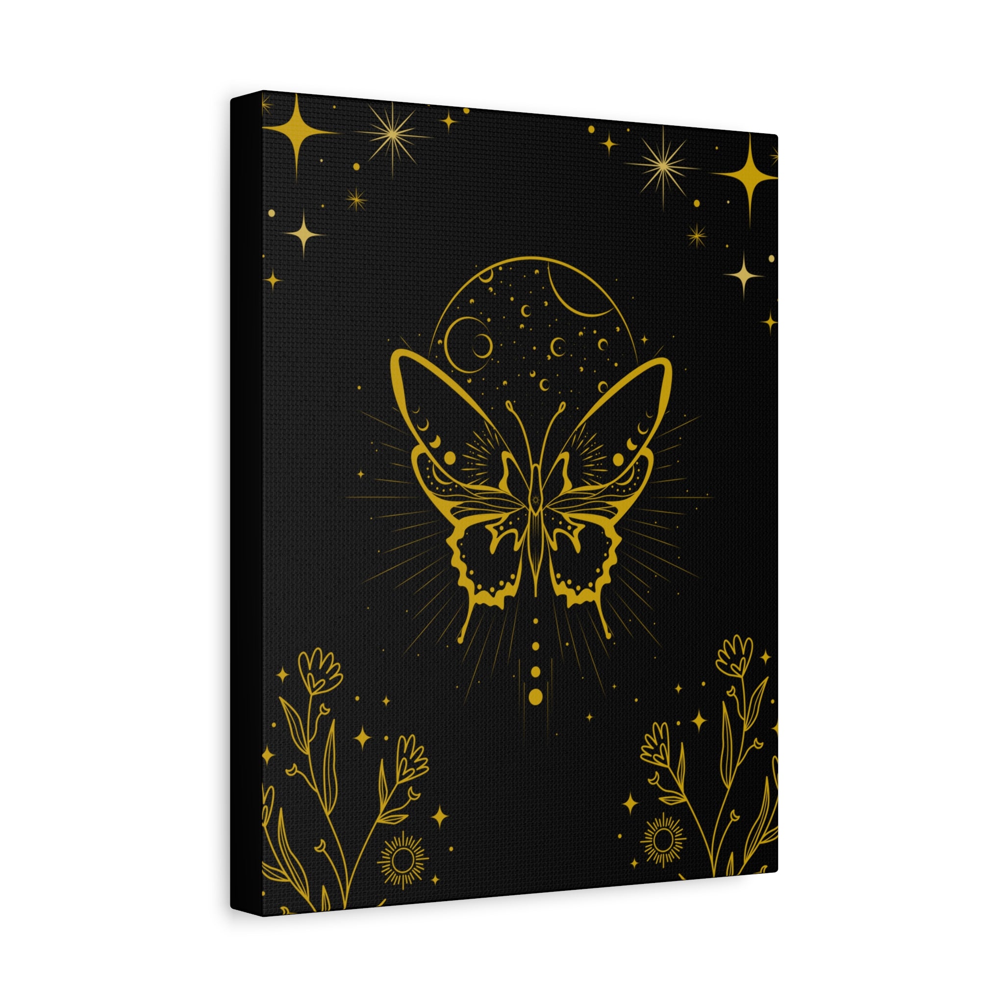 Mystic Gold Butterfly Canvas Wall Art