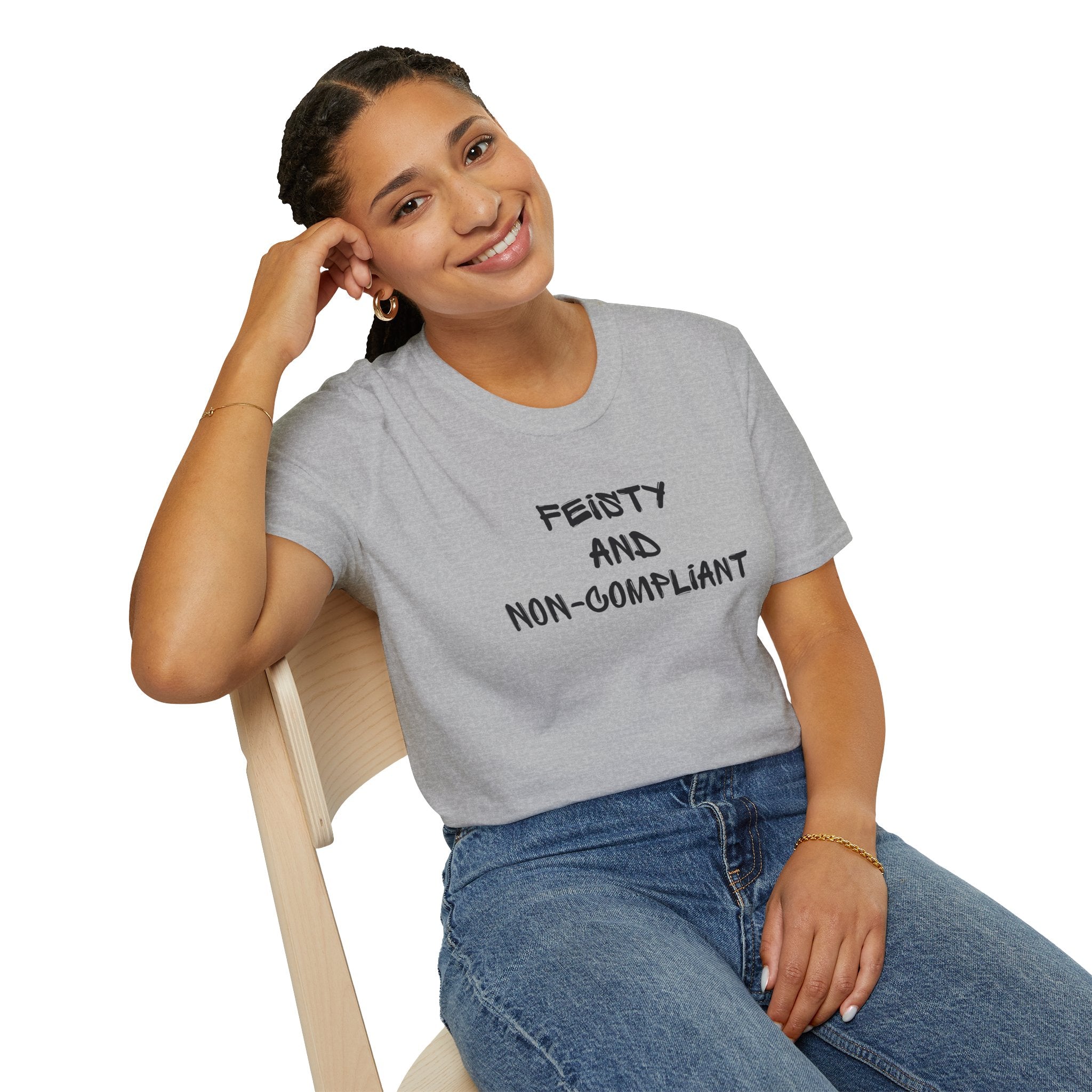 Feisty and Non-Compliant Shirt | Feminist Graphic Tee | Anti-Establishment Women’s T-Shirt | Bold Statement Tee