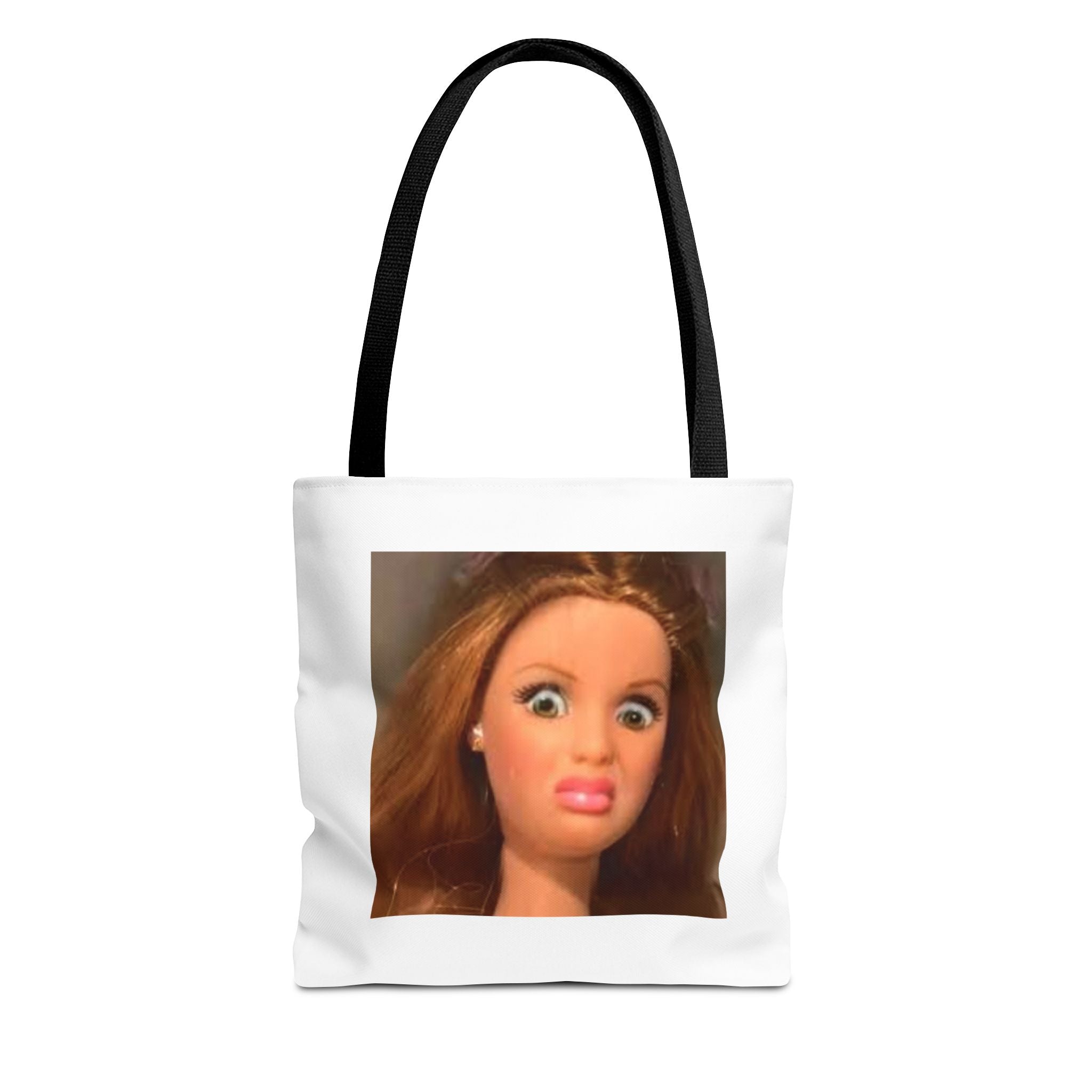 Tote Bag — Funny Shocked Doll Face Printed Cotton Tote