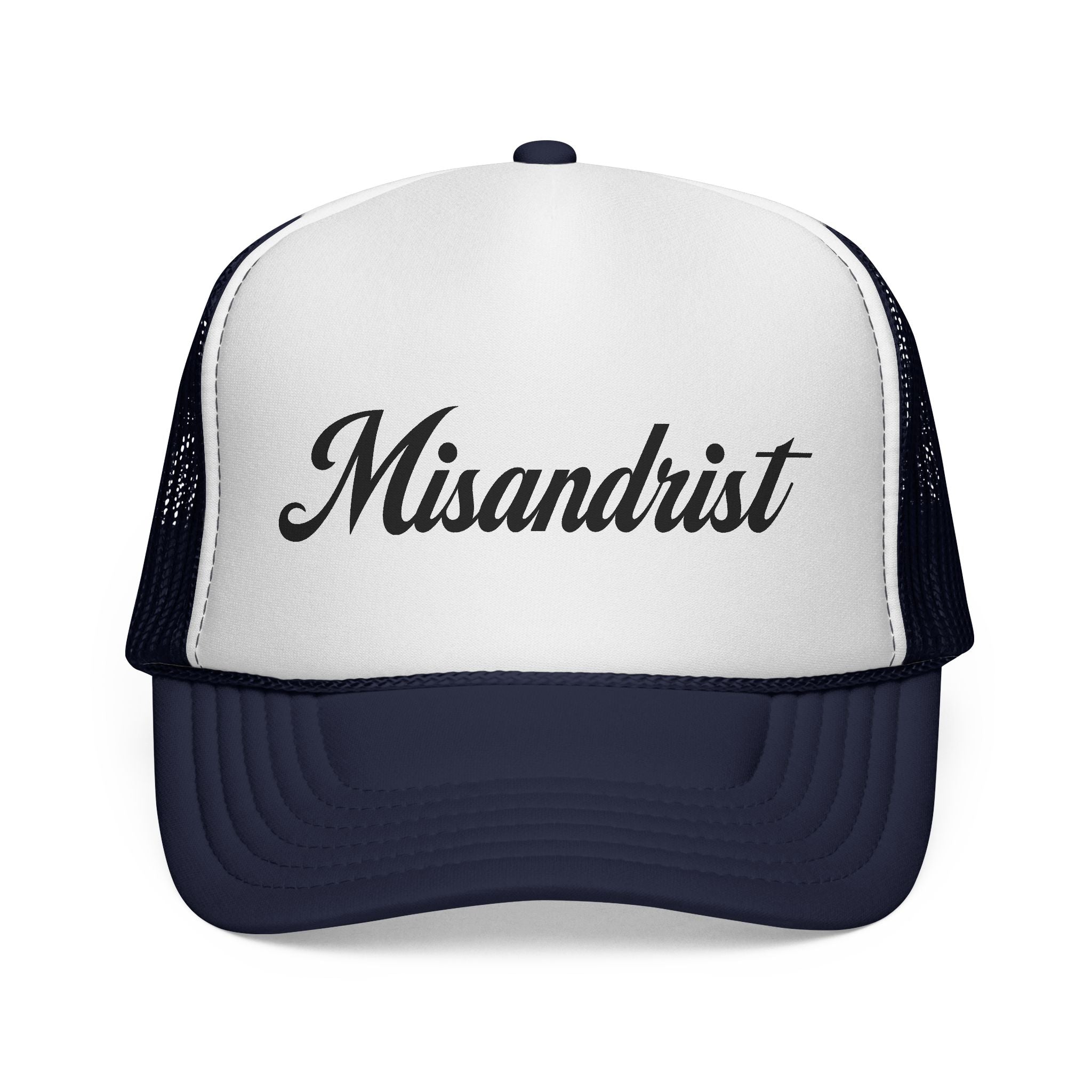 Misandrist Trucker Hat — Script Logo Mesh Cap