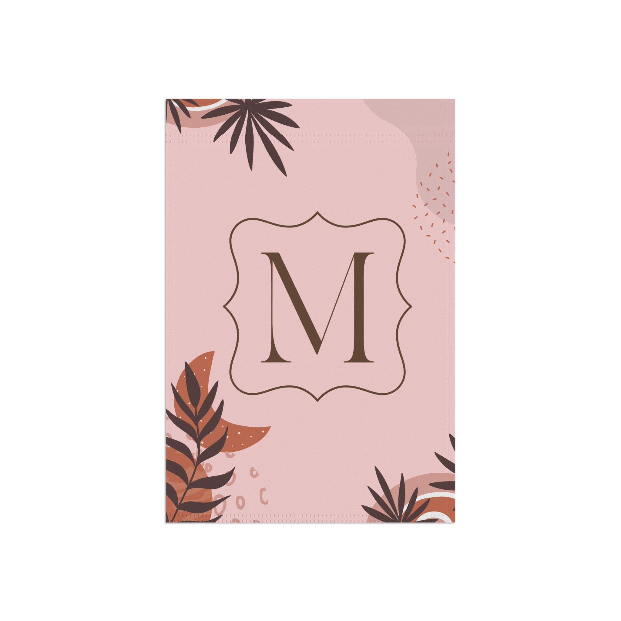 Monogram Garden Flag — Pink Botanical Initial Yard Banner