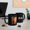Funny Doll Photo Coffee Cup with Pink Hearts- personalizable