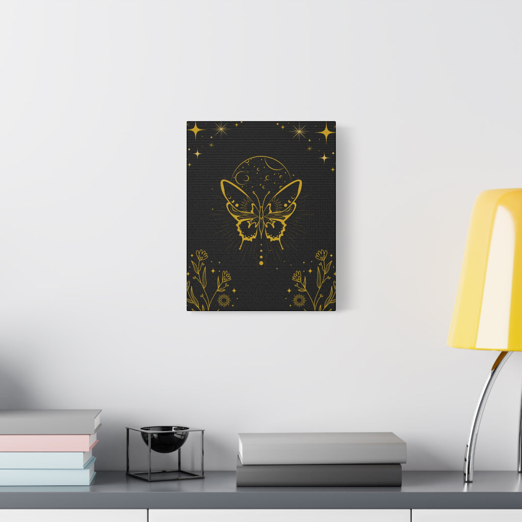 Mystic Gold Butterfly Canvas Wall Art