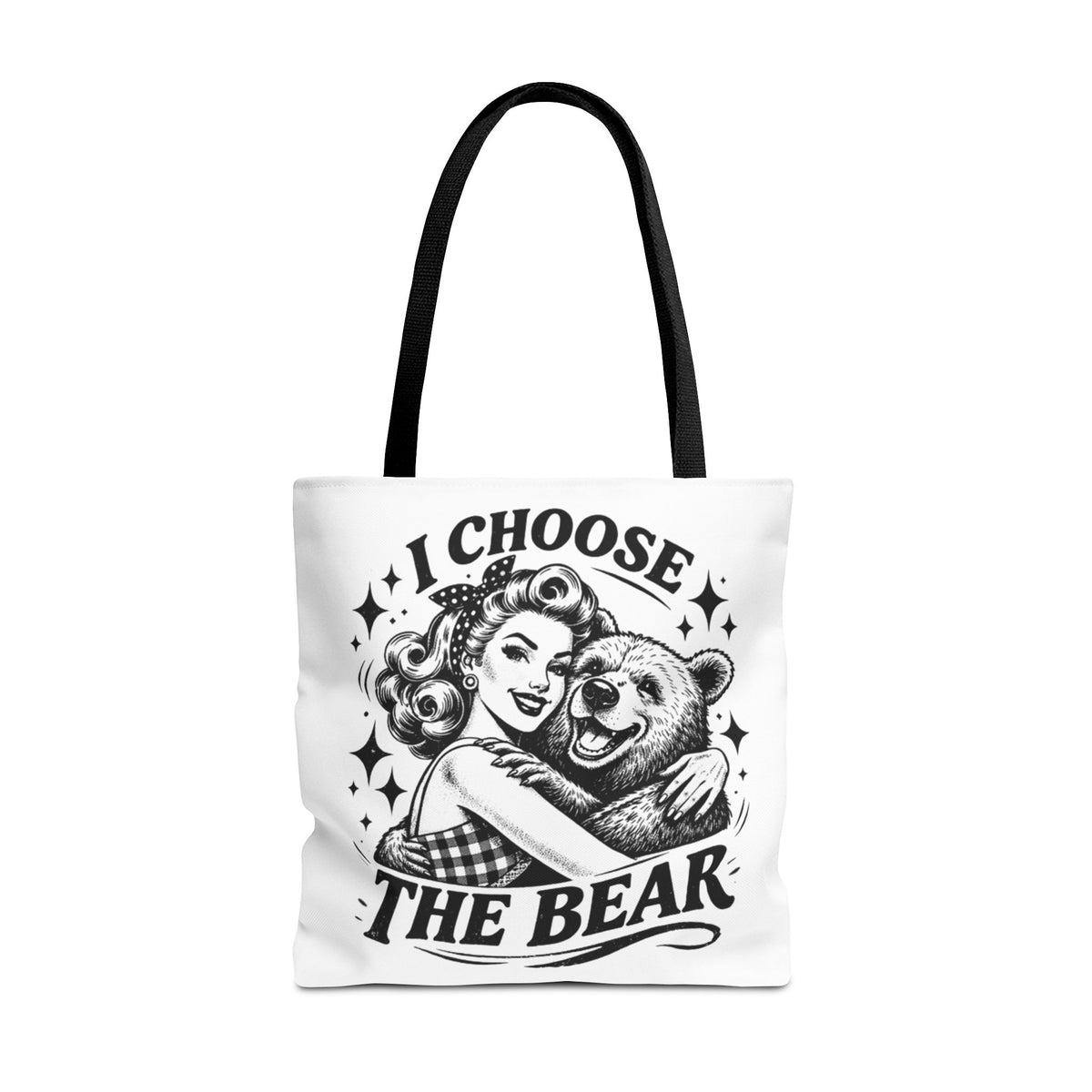 I Choose The Bear Retro Graphic Tote Bag