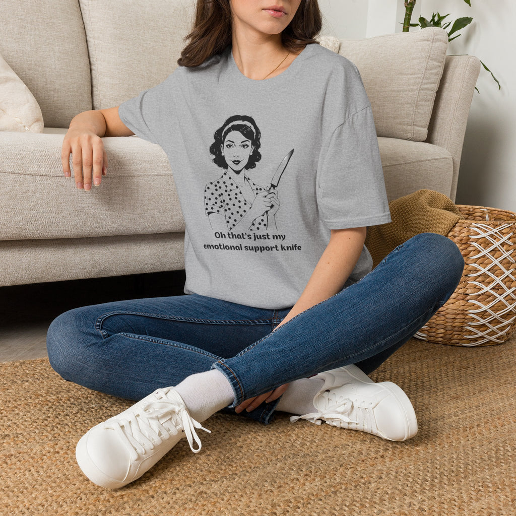 Women's Tee — "Oh That’s Just My Emotional Support Knife" Retro Graphic
