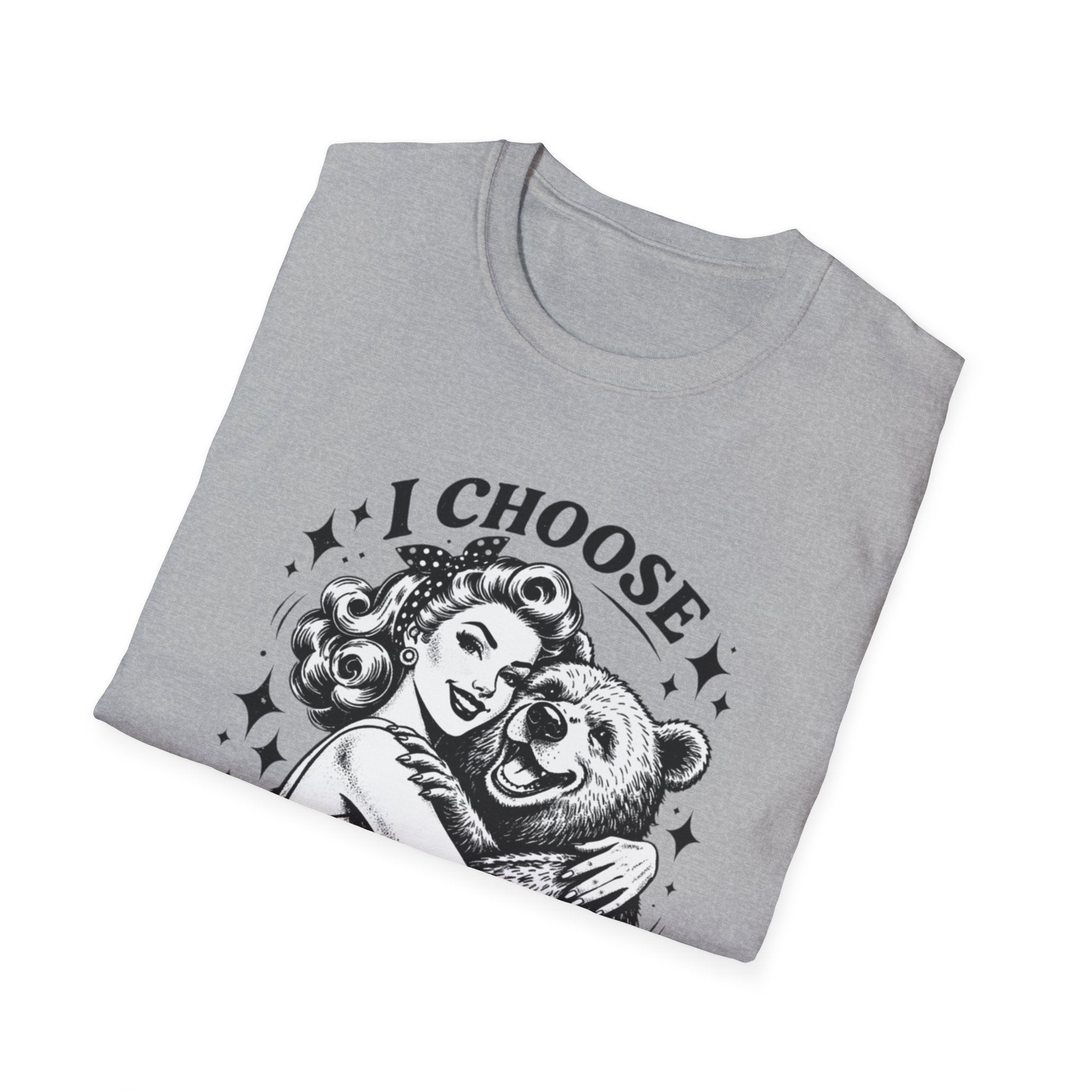 I Choose The Bear T-Shirt — Vintage Pinup Bear Hug Tee