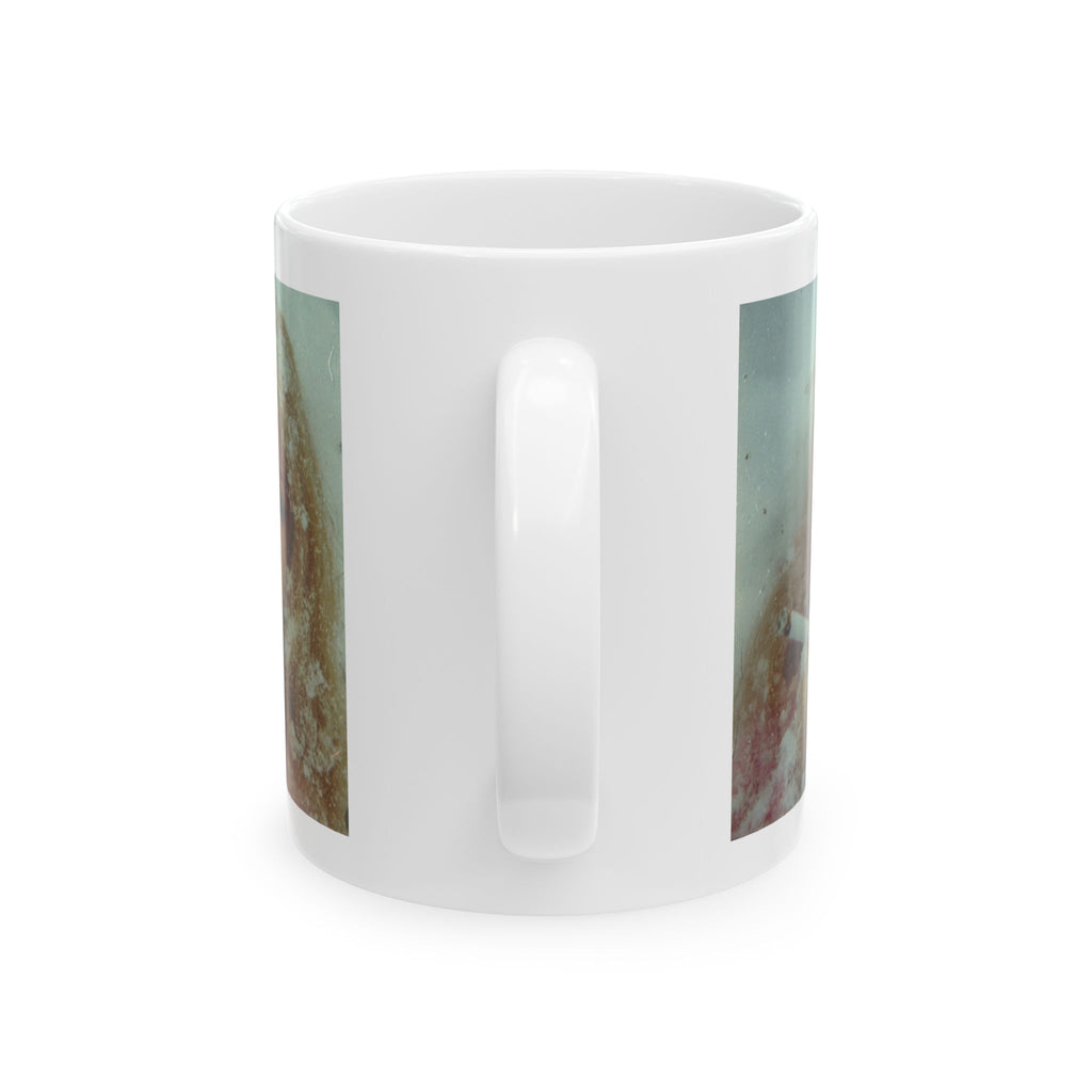 Vintage Doll Smoking Portrait Mug — Retro Doll Art Coffee Cup