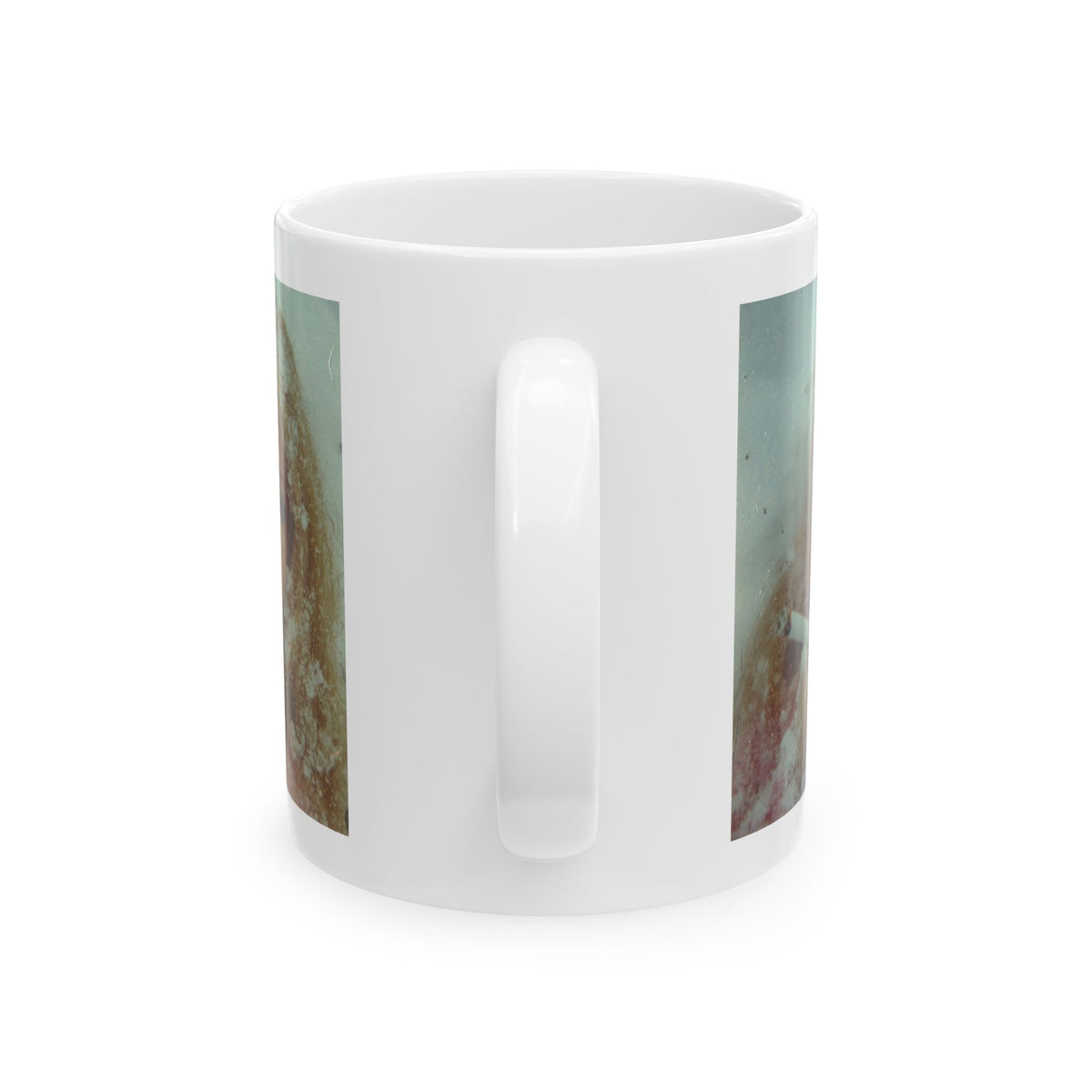 Vintage Doll Smoking Portrait Mug — Retro Doll Art Coffee Cup