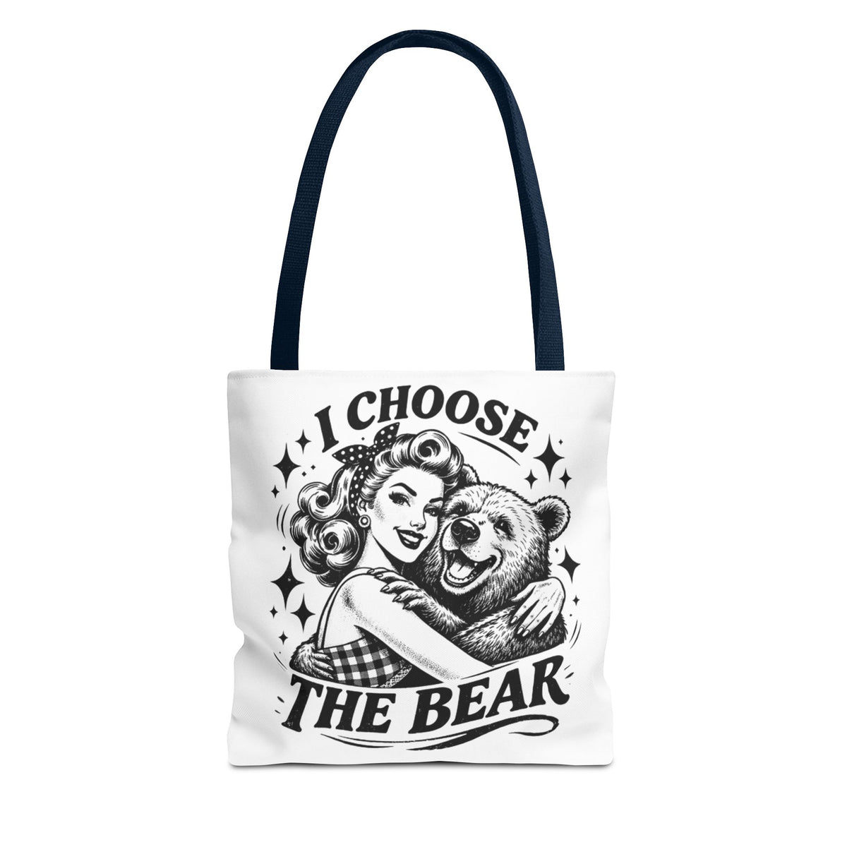 I Choose The Bear Retro Graphic Tote Bag