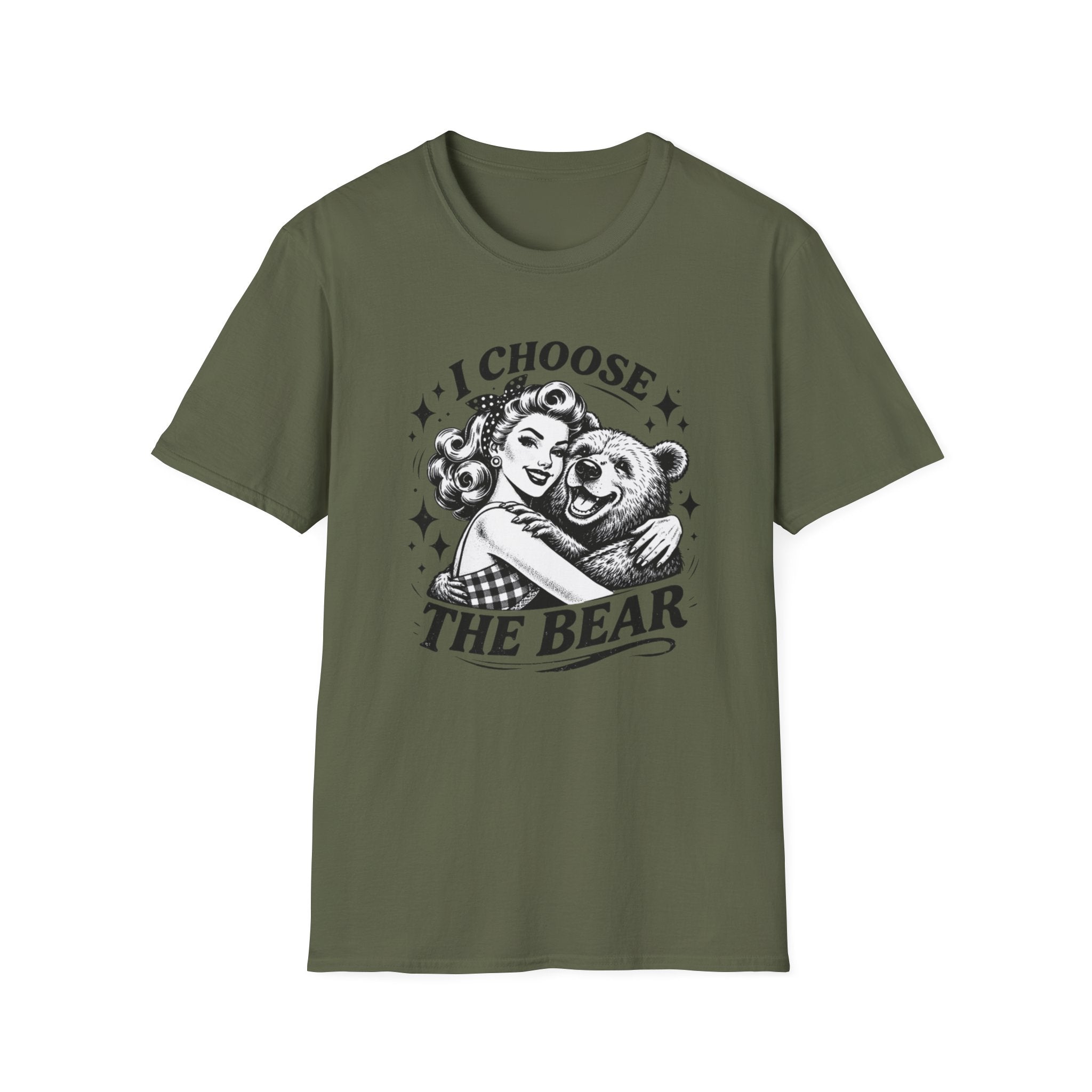 Feminist I choose the bear t shirt with woman and bear image