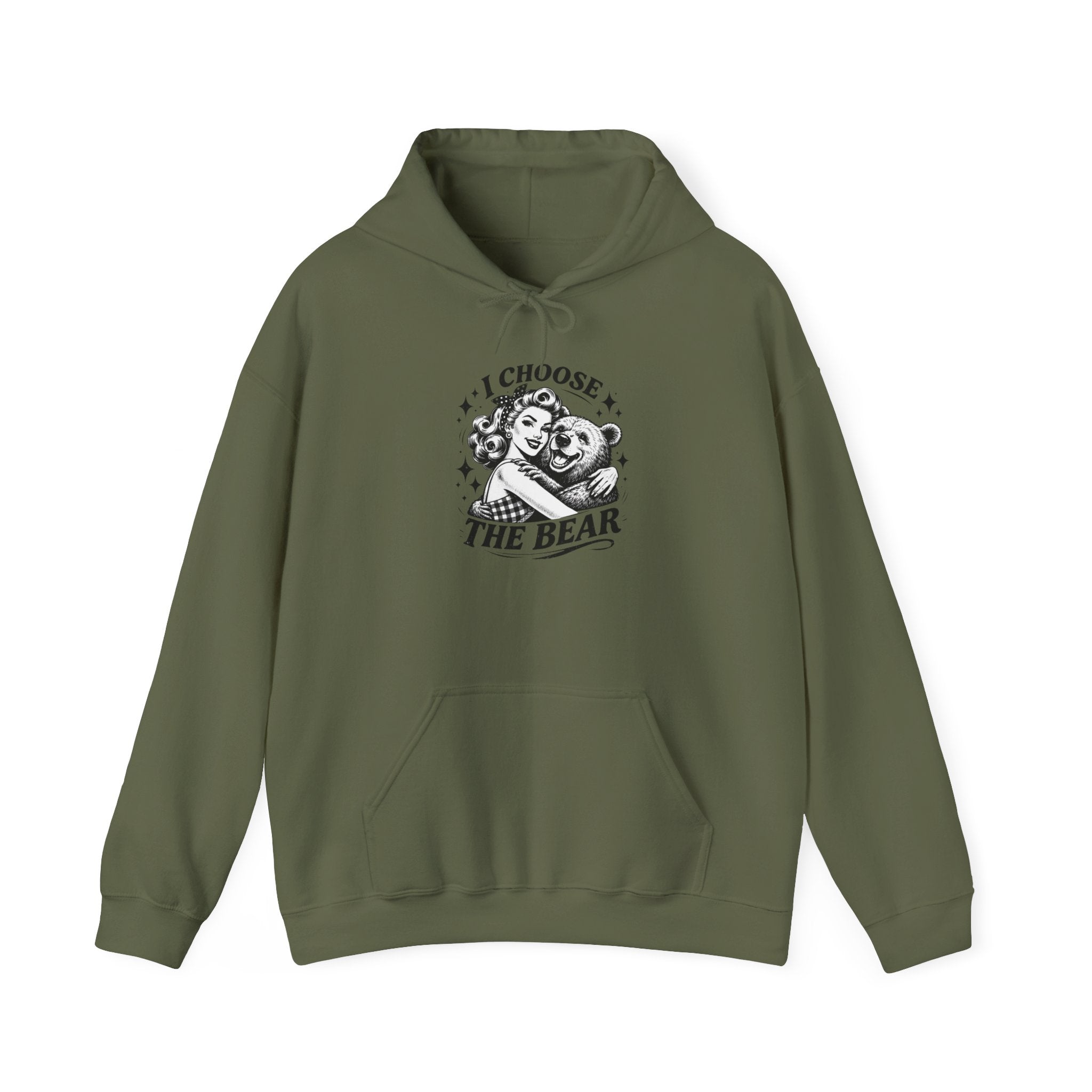 I Choose The Bear Hoodie — Cute Vintage Bear Graphic Sweatshirt