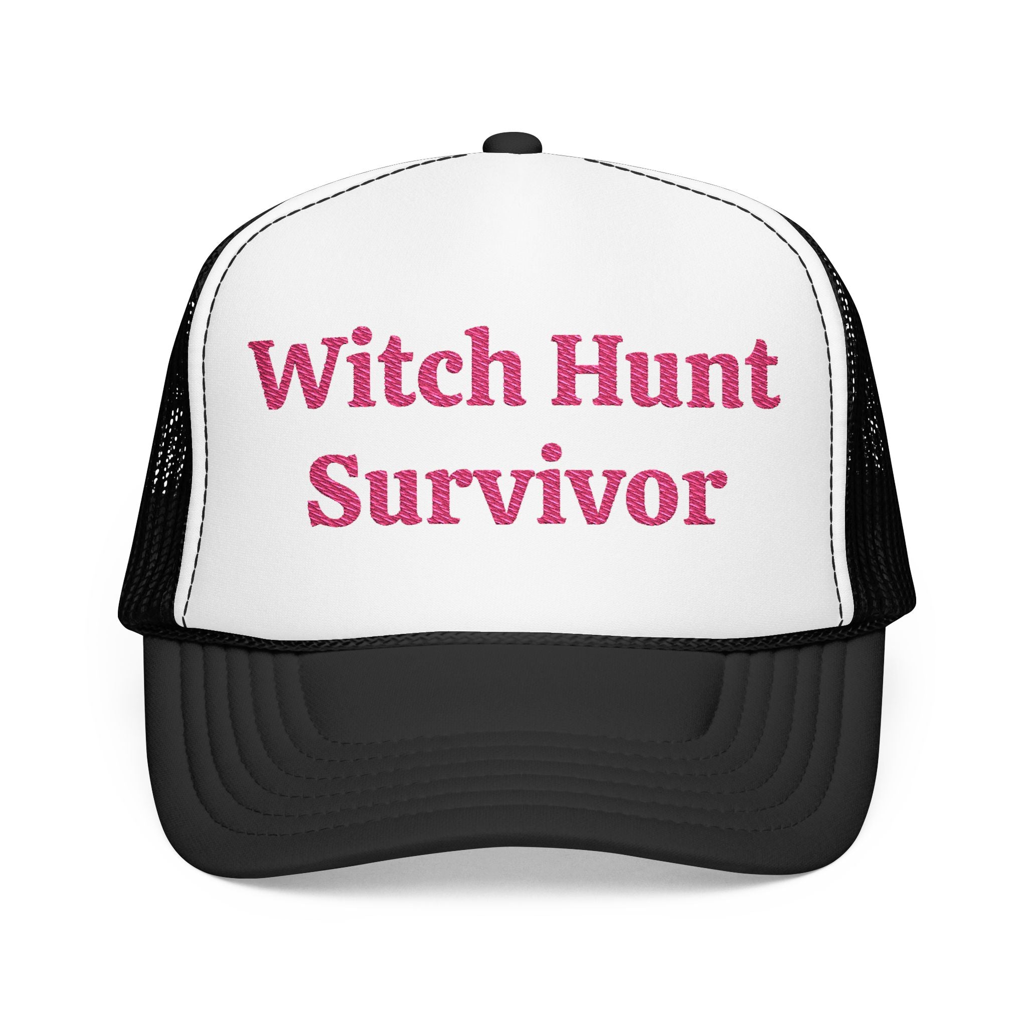 Witch Hunt Survivor Hat | Feminist Embroidered Trucker hat | Gothic Feminist Accessory