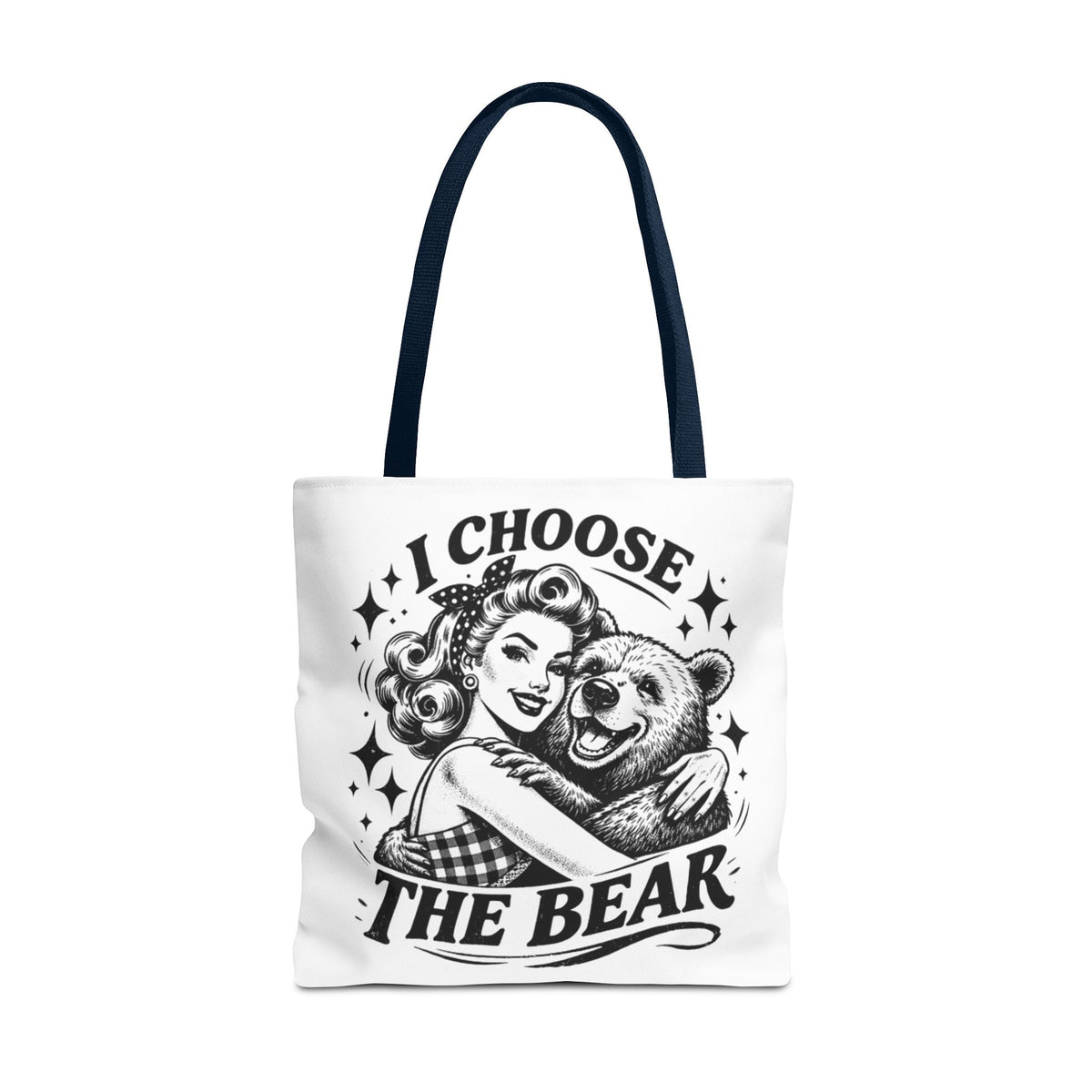 I Choose The Bear Retro Graphic Tote Bag
