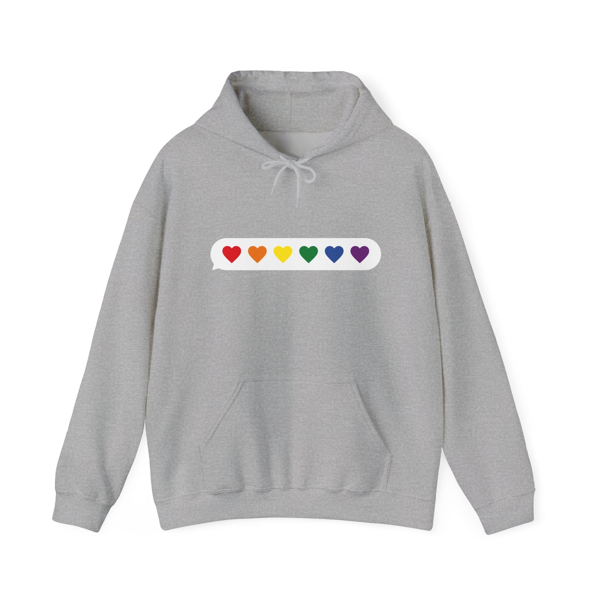 Rainbow Heart Hoodie — Minimal LGBTQ+ Pride Sweatshirt
