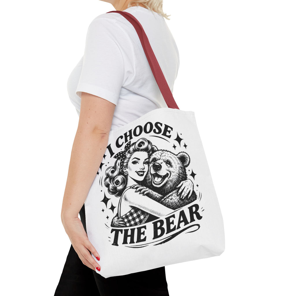I Choose The Bear Retro Graphic Tote Bag