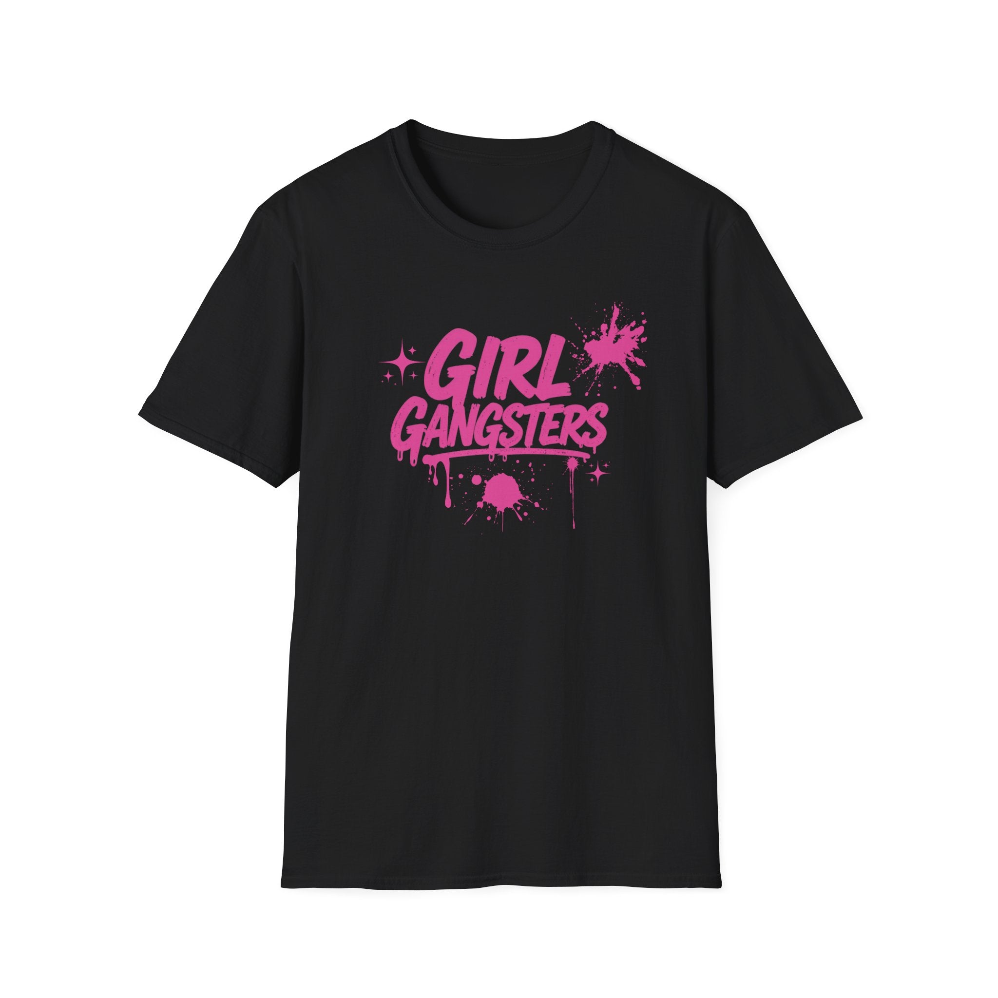 Girl Gangsters Graphic Tee | Hot Pink Graffiti Drip T-Shirt | Glitter N Rage