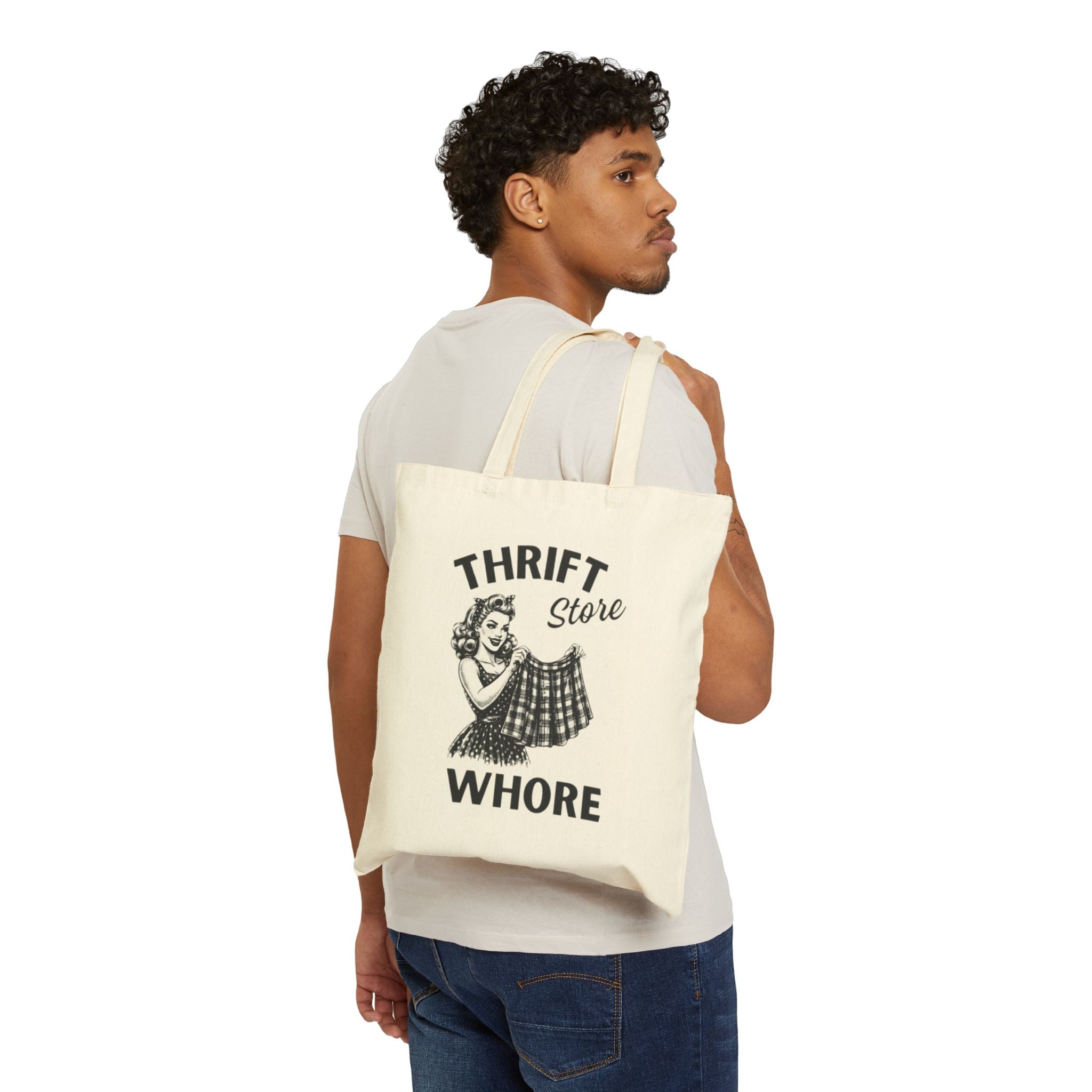 Canvas Tote Bag- Thrift store whore