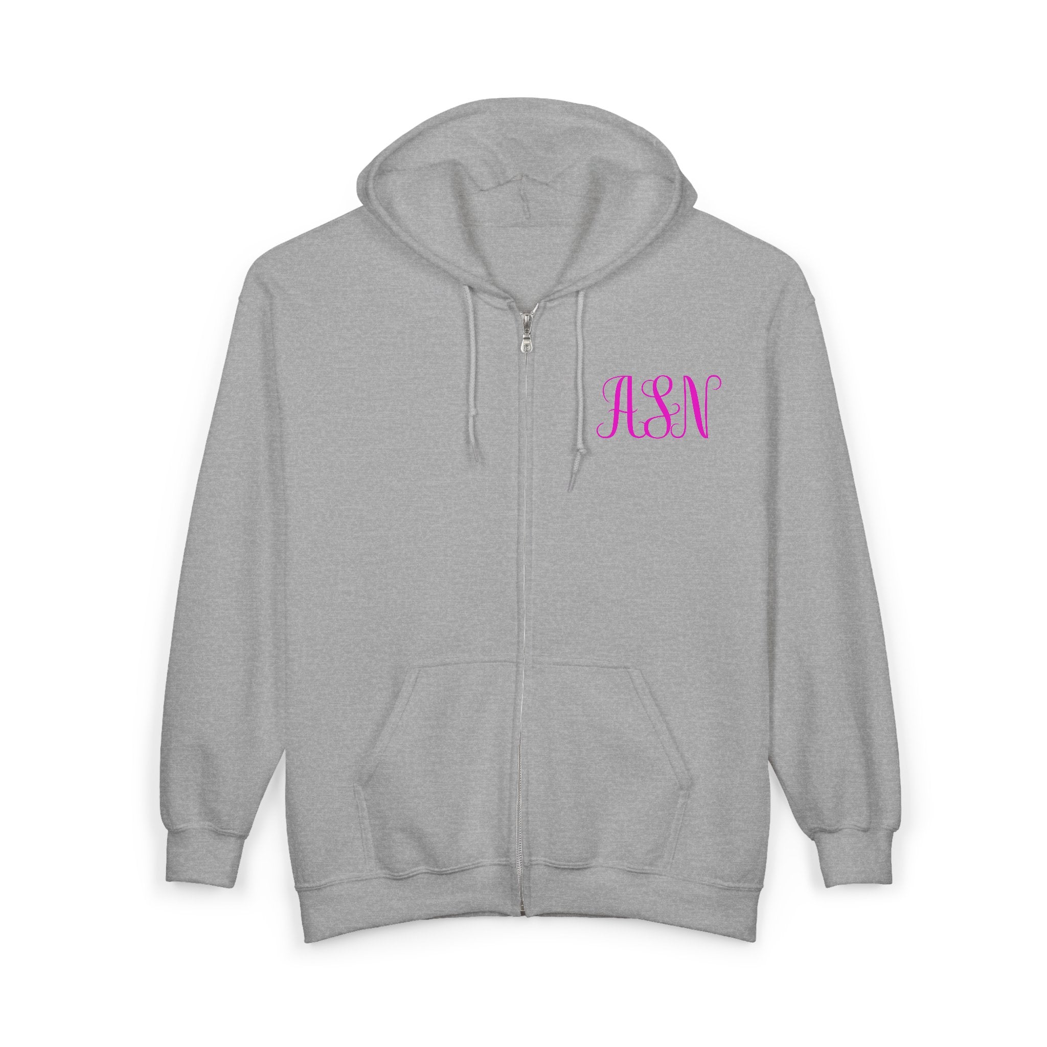 Monogram Zip Hoodie — Personalized A&N Script Embroidery