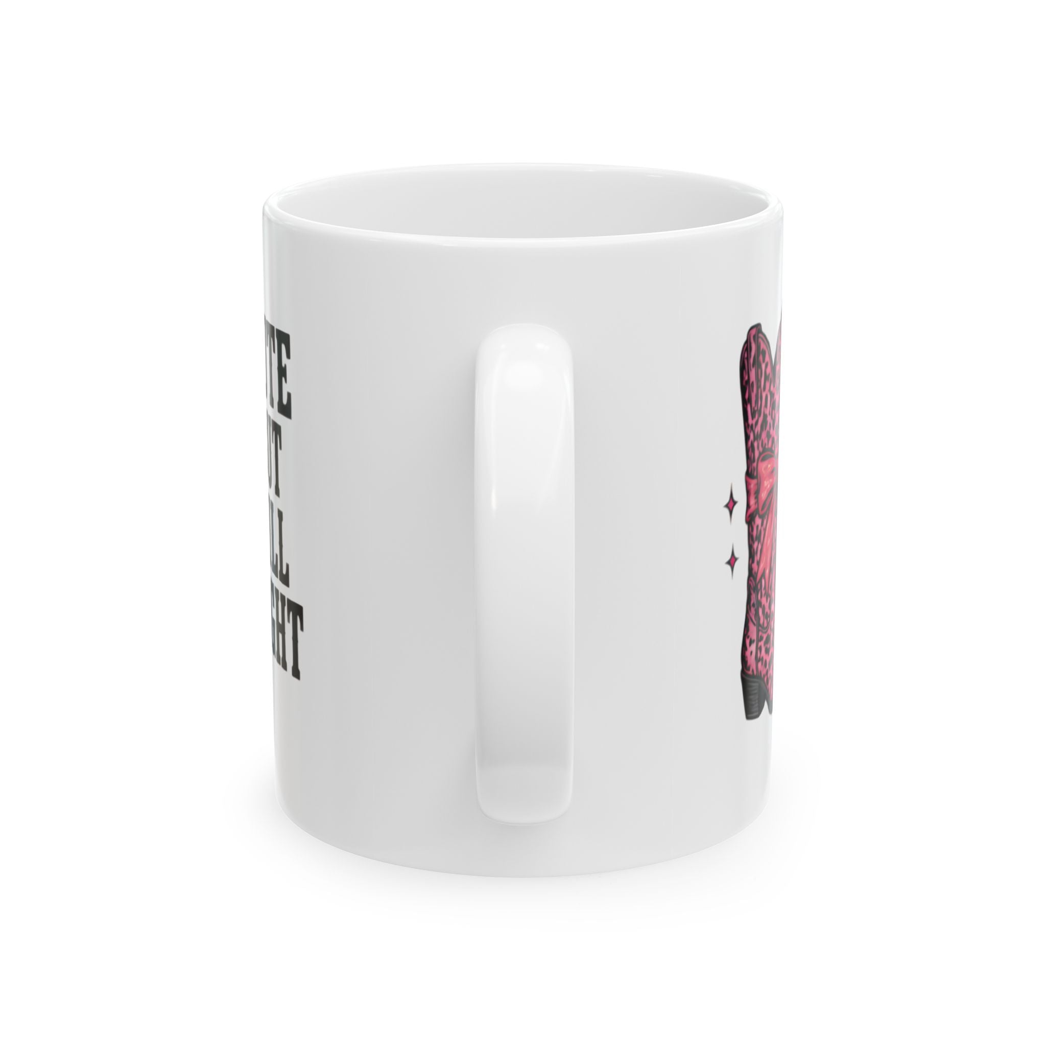 Cute But Will Fight Mug – Pink Leopard Cowgirl Boot Coffee Mug