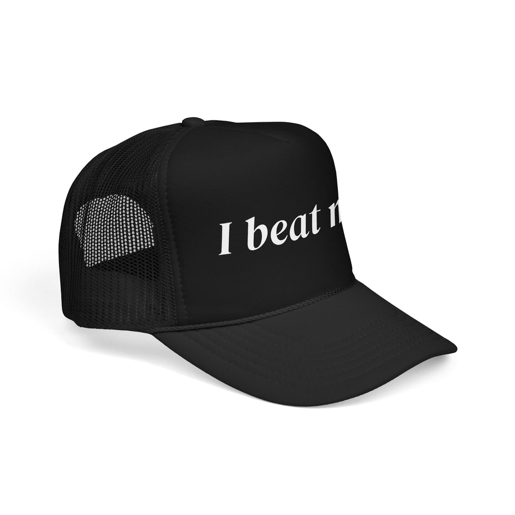 “I Beat Men” Trucker Hat | Feminist Snapback | Funny Sarcastic Hat for Women | Glitter and Rage