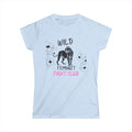 Light blue Feminist t shirt with lion and flowers 