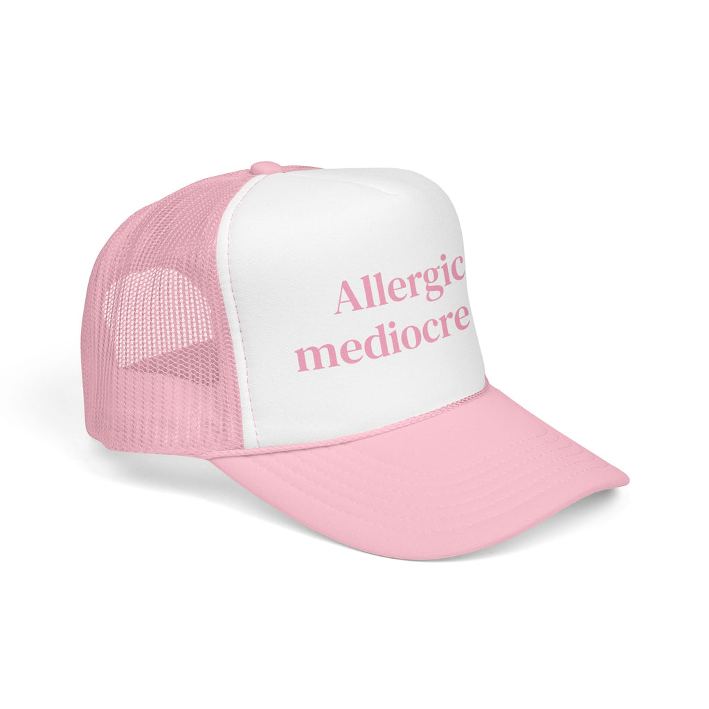 Allergic to Mediocre Men Trucker Hat | Funny Feminist Cap | Sarcastic Dating Humor Hat | Snarky Gift for Her
