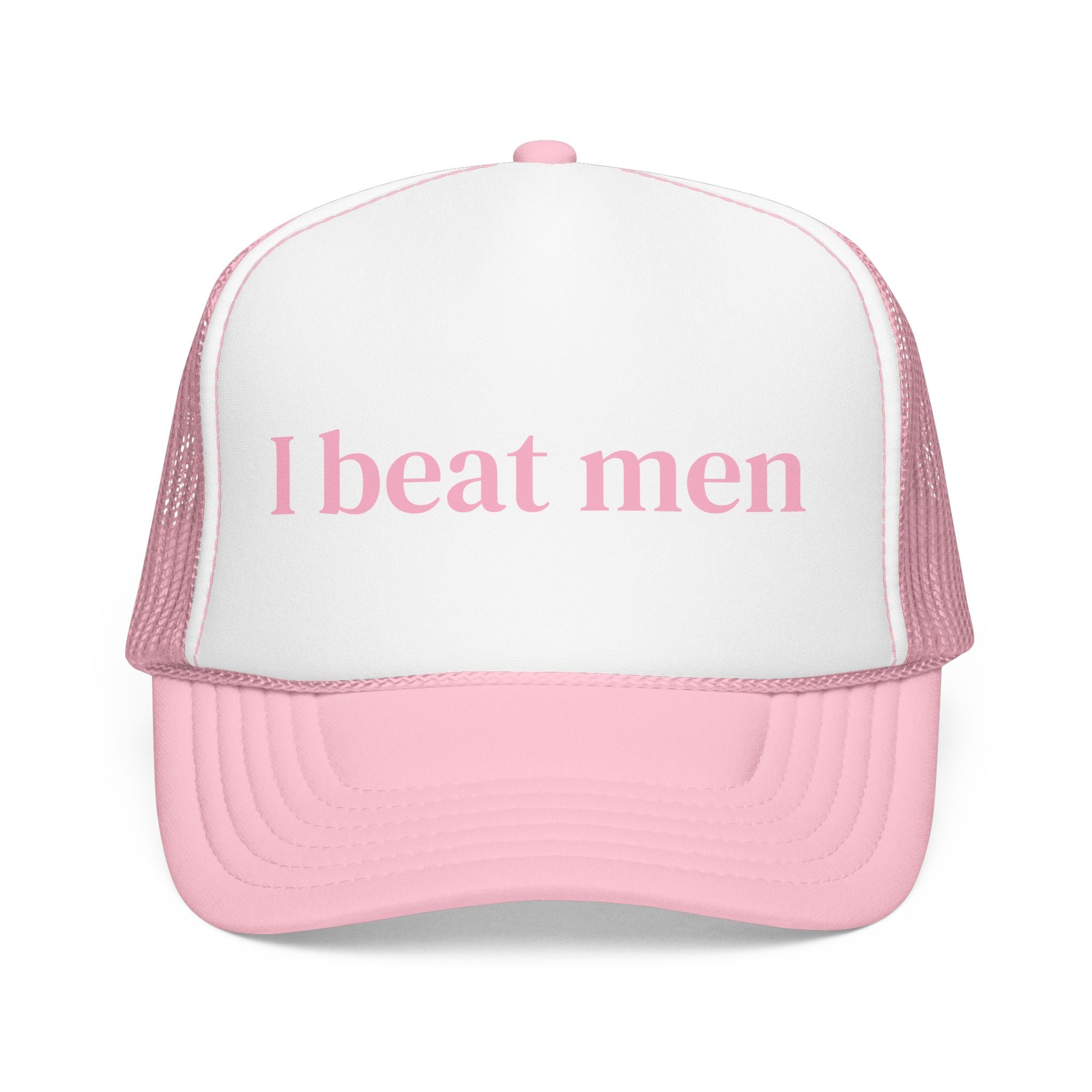 “I Beat Men” Trucker Hat | Feminist Snapback | Funny Sarcastic Hat for Women | Glitter and Rage