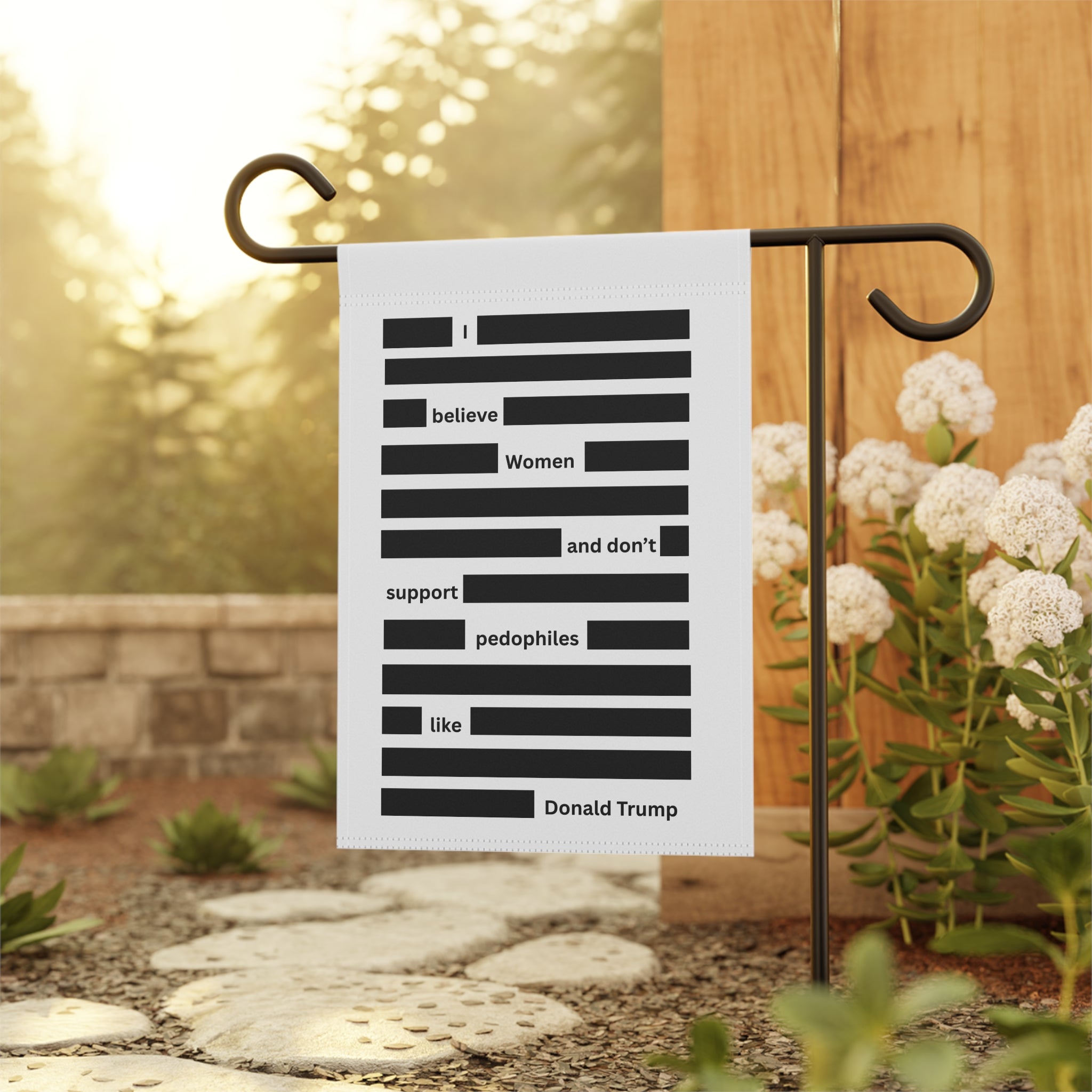 Garden Flag — Redacted Quote Protest Design