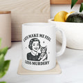 Cats Make Me Feel Less Miserable Ceramic Mug — Funny Cat Lover Coffee Cup (11 oz)