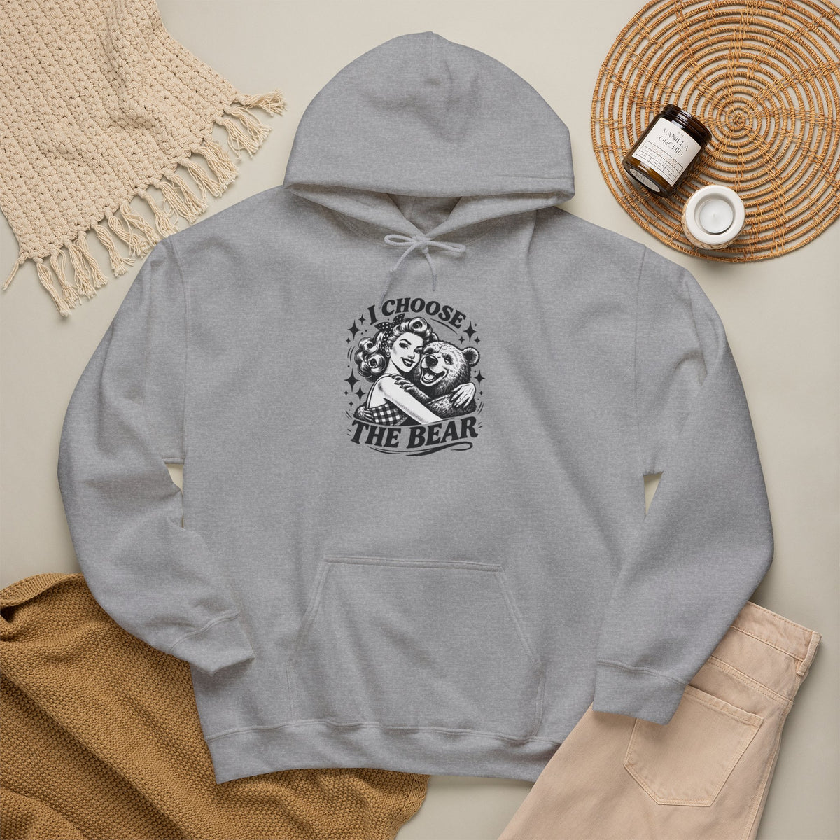 I Choose The Bear Hoodie — Cute Vintage Bear Graphic Sweatshirt
