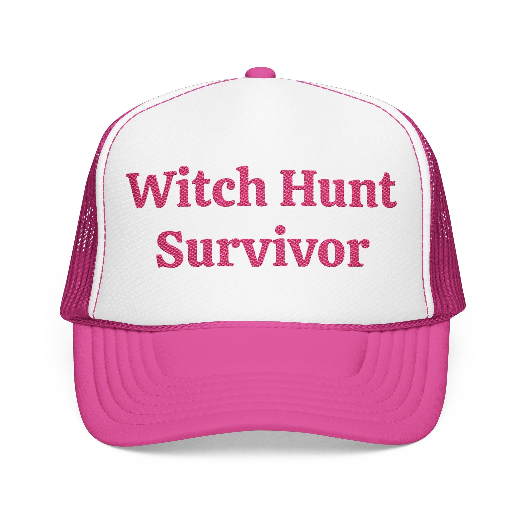 Witch Hunt Survivor Hat | Feminist Embroidered Trucker hat | Gothic Feminist Accessory