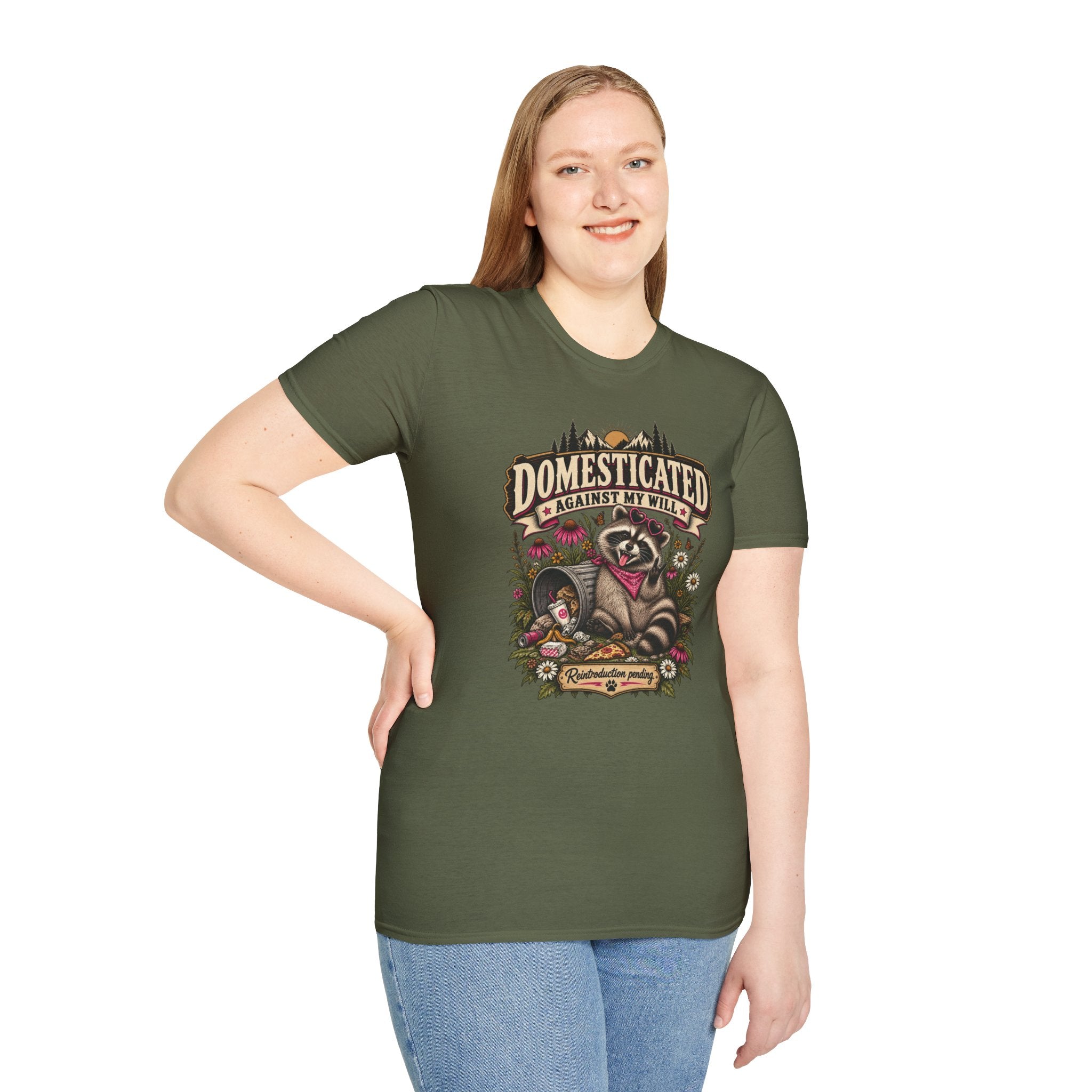 Domesticated Against My Will Raccoon Shirt | Funny Feral Women’s Tee
