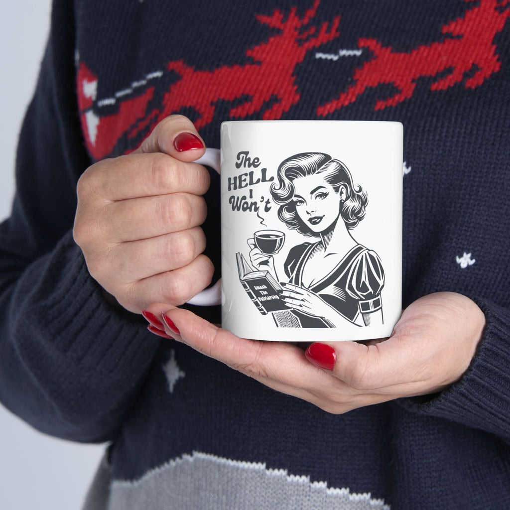 Feminist Retro Housewife Ceramic Mug — Vintage Kitchen Coffee Cup