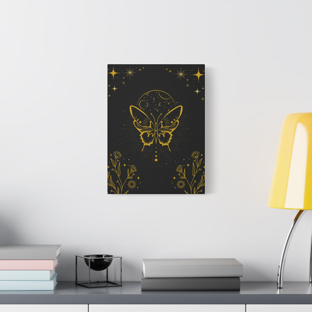 Mystic Gold Butterfly Canvas Wall Art