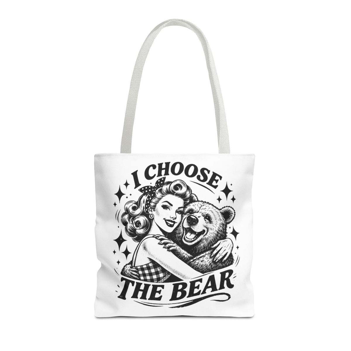 I Choose The Bear Retro Graphic Tote Bag
