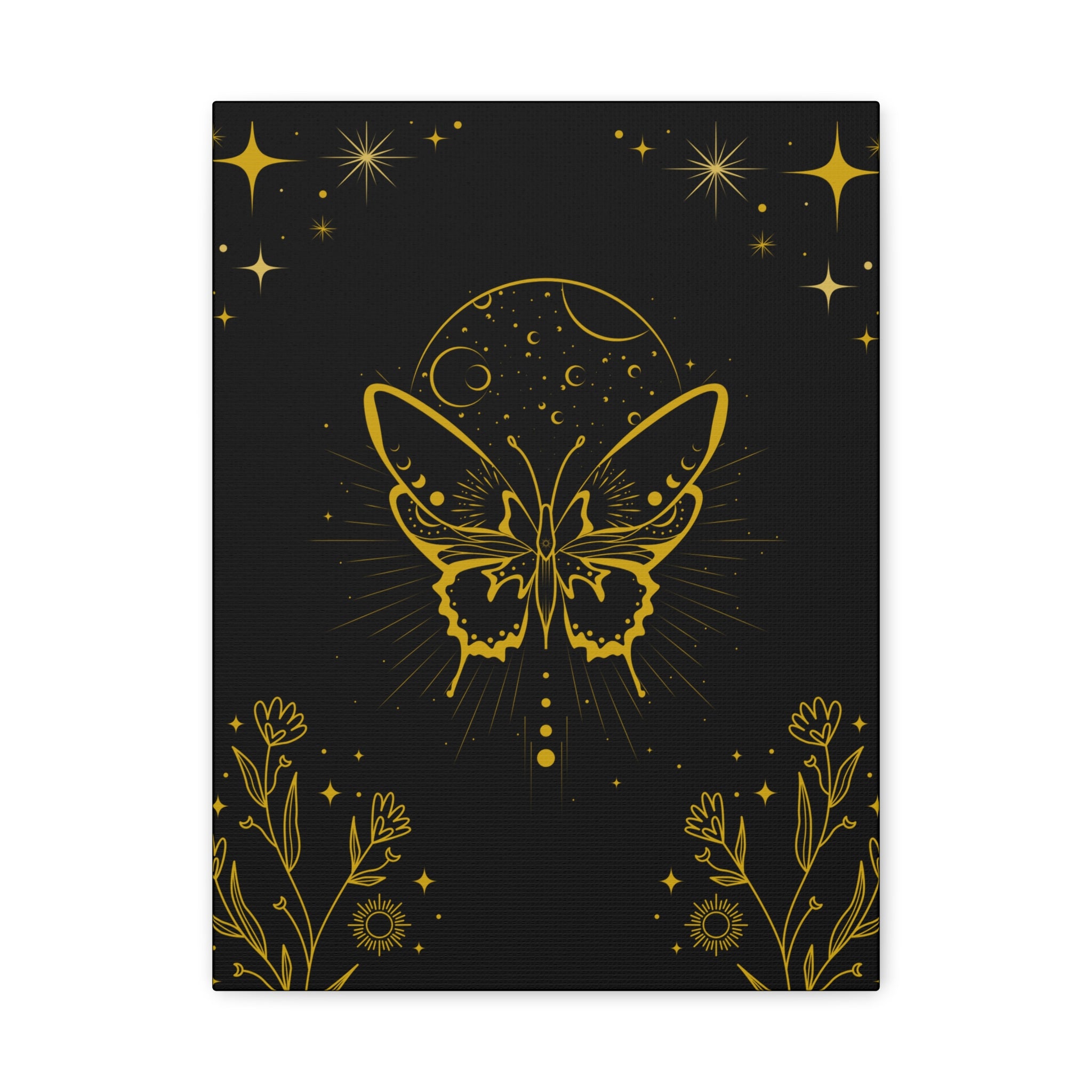 Mystic Gold Butterfly Canvas Wall Art