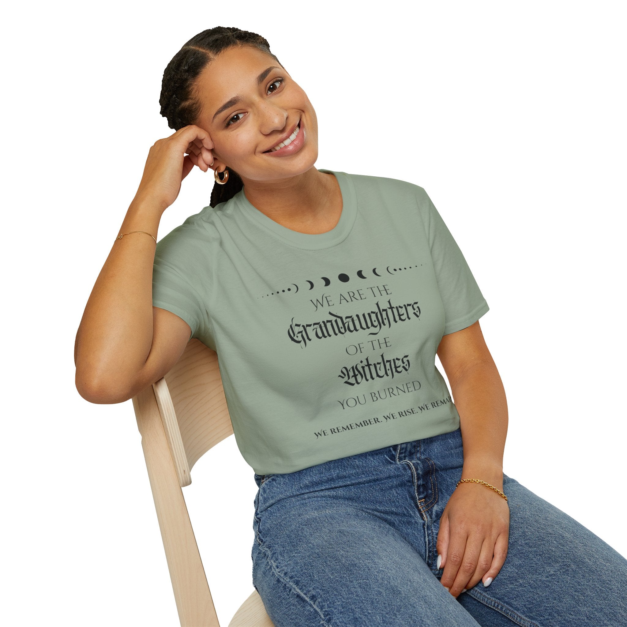 "We Are the Granddaughters of the Witches You Burned" Feminist Moon Phase Tee
