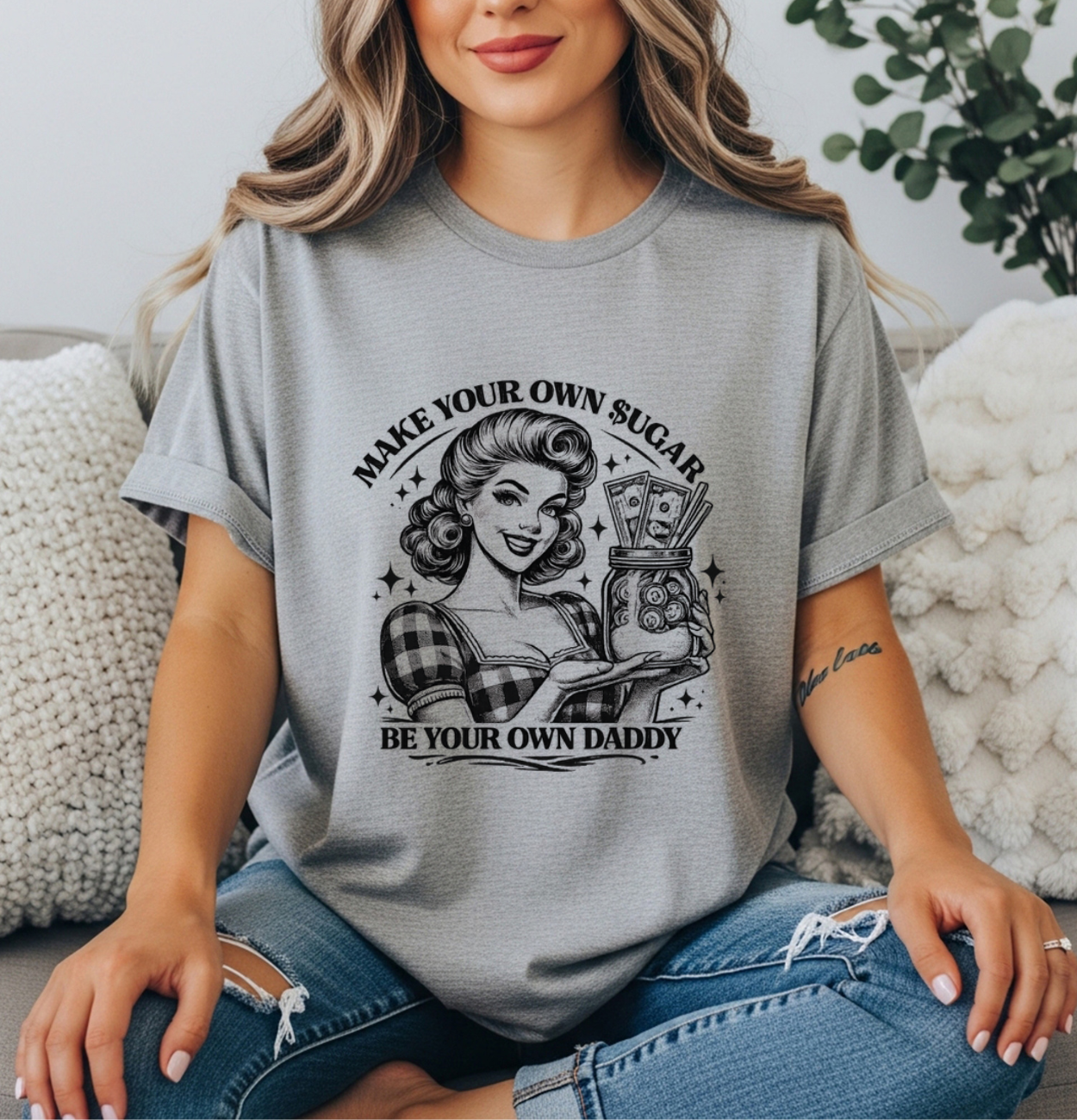 Women’s Tee — "Make Your Own Sugar, Be Your Own Daddy" Retro T‑Shirt