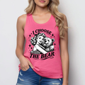 I Choose The Bear Tank Top | Vintage Pin-Up Women’s Racerback Tank | Feminist Graphic Tee | Bear Over Men Shirt | Funny Women’s Empowerment Tank Top