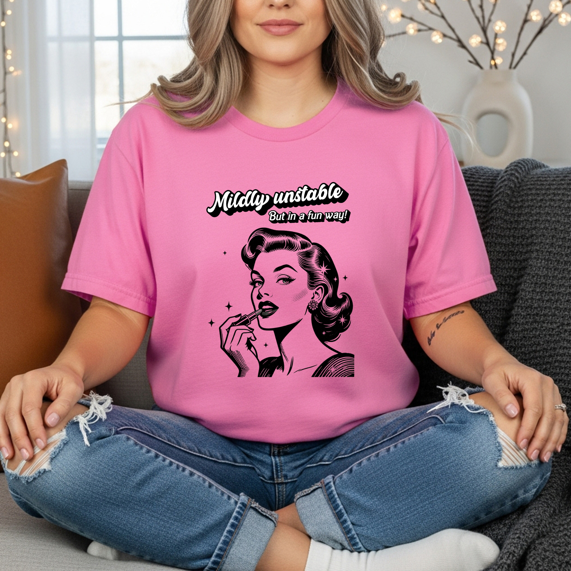 Mildly Unstable Retro Pinup Women's T-Shirt — Vintage Graphic Tee