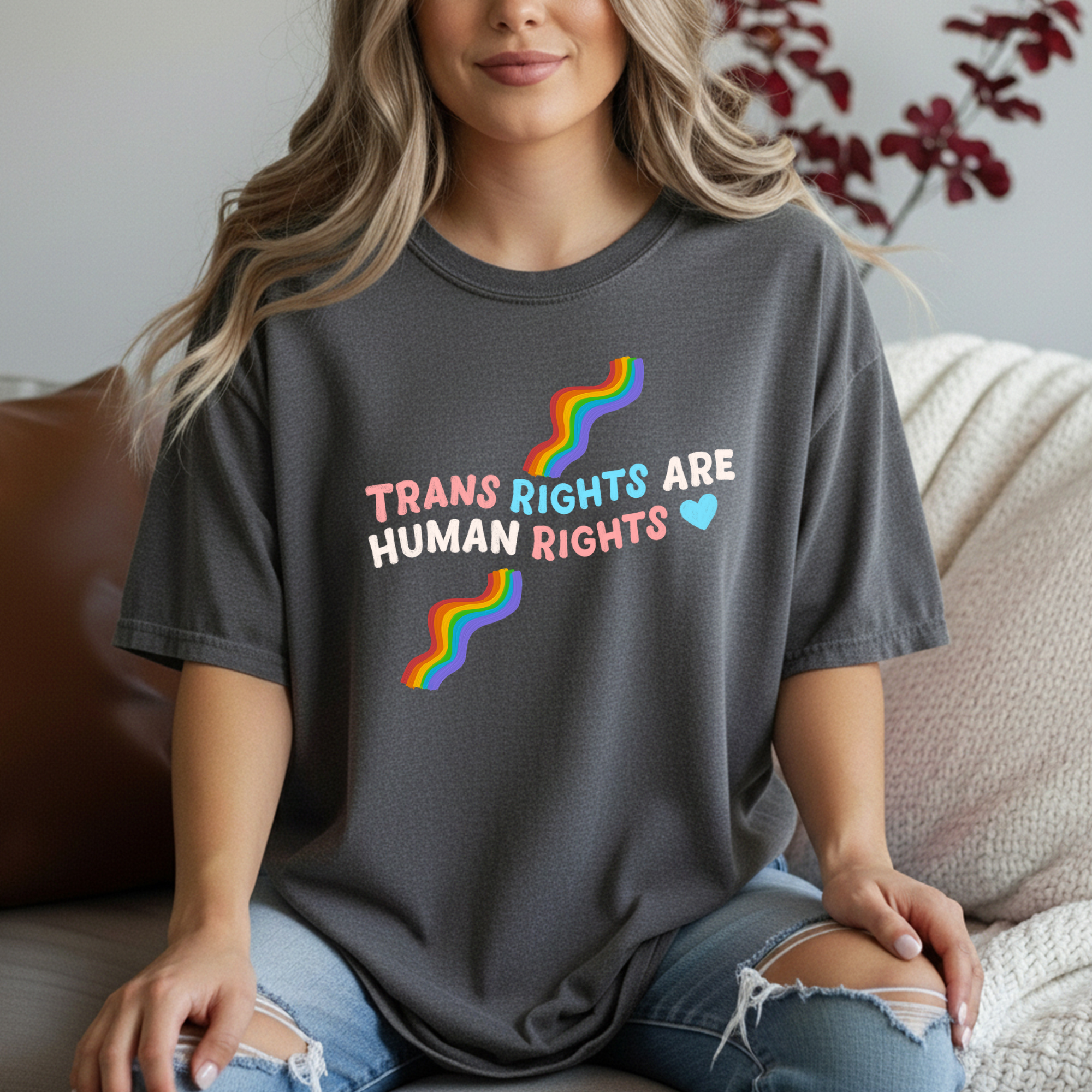 Trans Rights Are Human Rights T-Shirt — Pride Rainbow Activist Tee