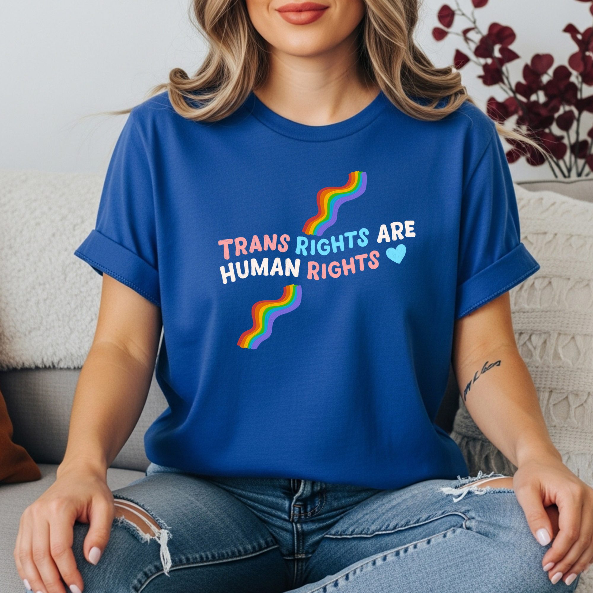Trans Rights Are Human Rights T-Shirt — Pride Rainbow Activist Tee