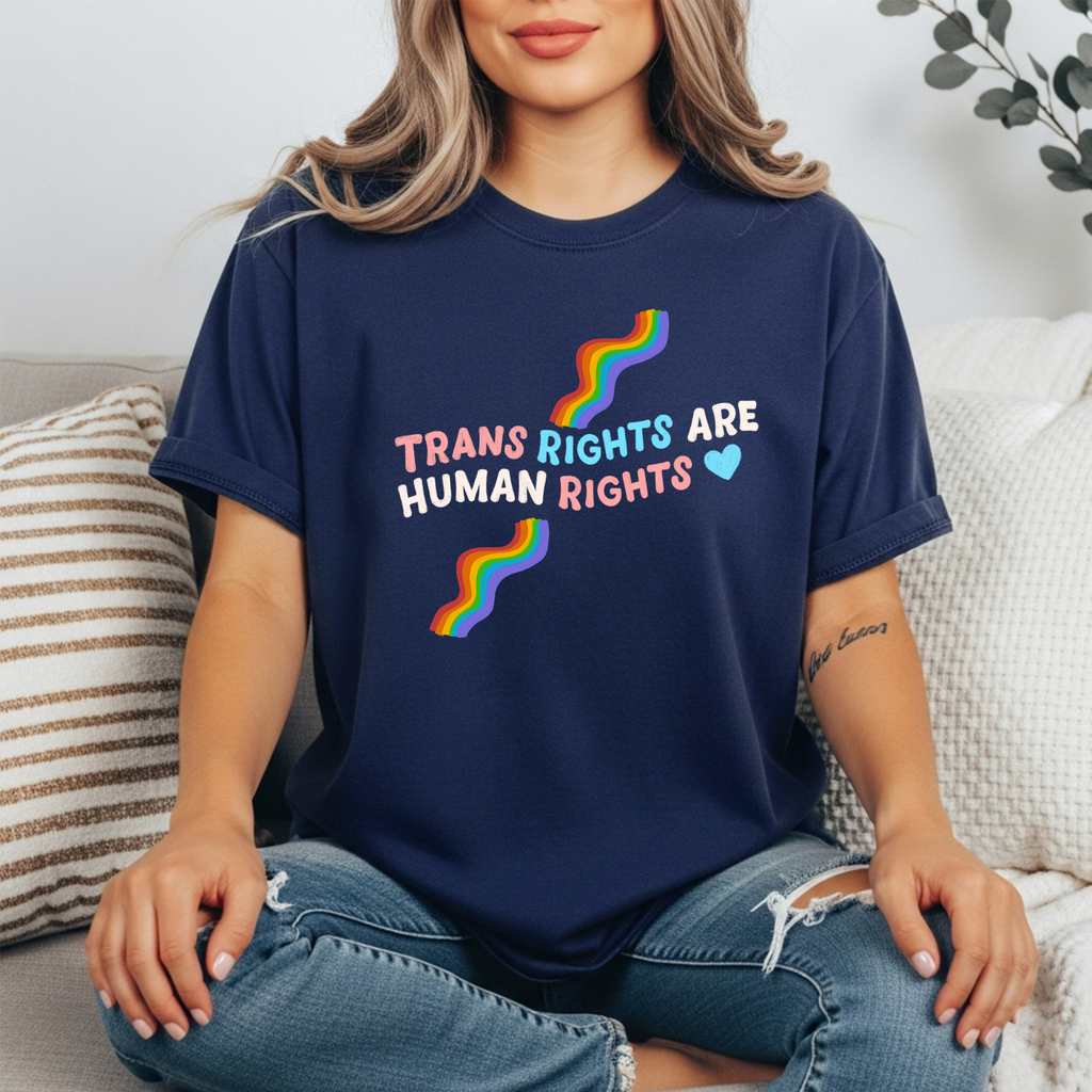 Trans Rights Are Human Rights T-Shirt — Pride Rainbow Activist Tee