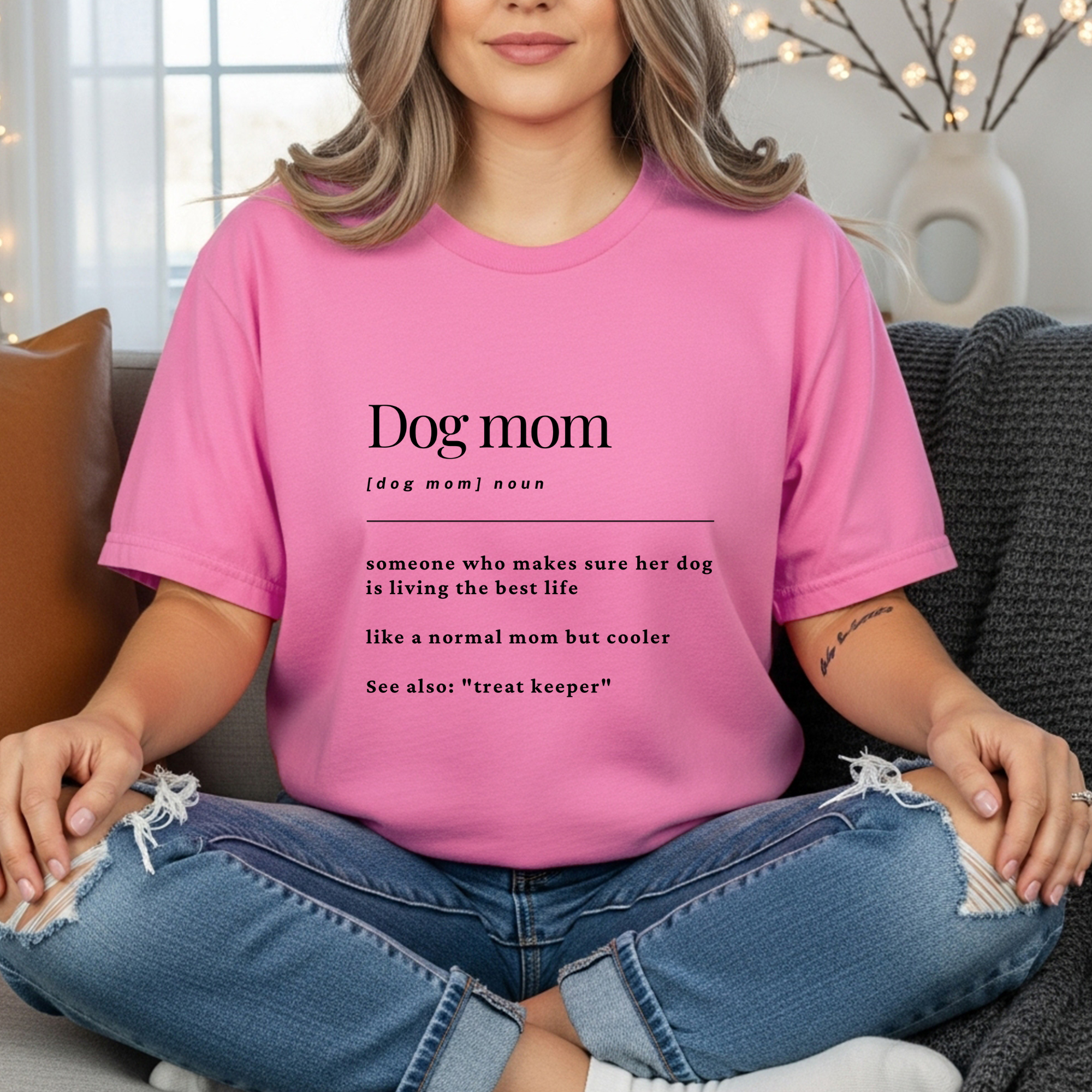 Dog Mom Definition Shirt | Funny Dog Mom Graphic Tee | Dictionary Definition Dog Mom Gift