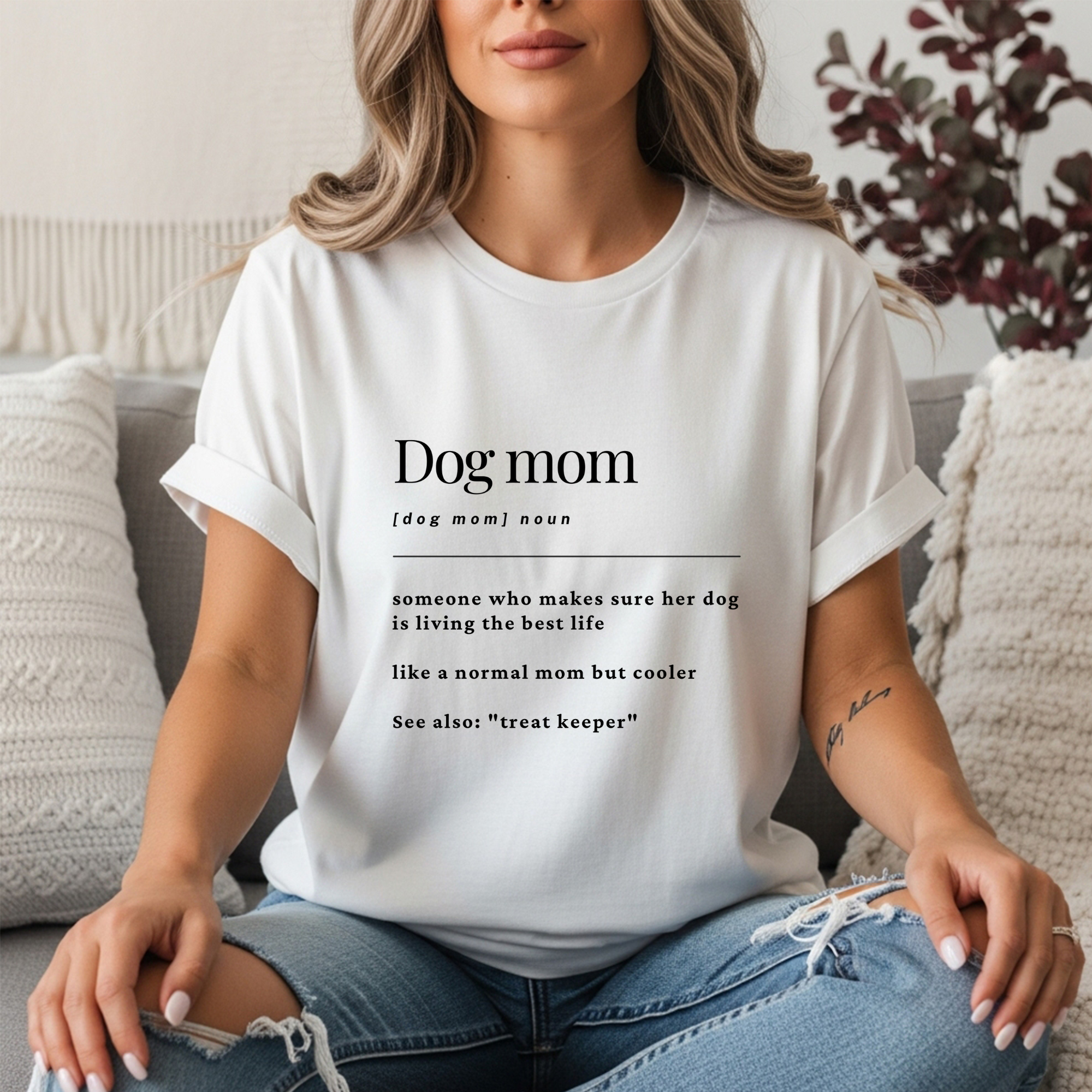 Dog Mom Definition Shirt | Funny Dog Mom Graphic Tee | Dictionary Definition Dog Mom Gift