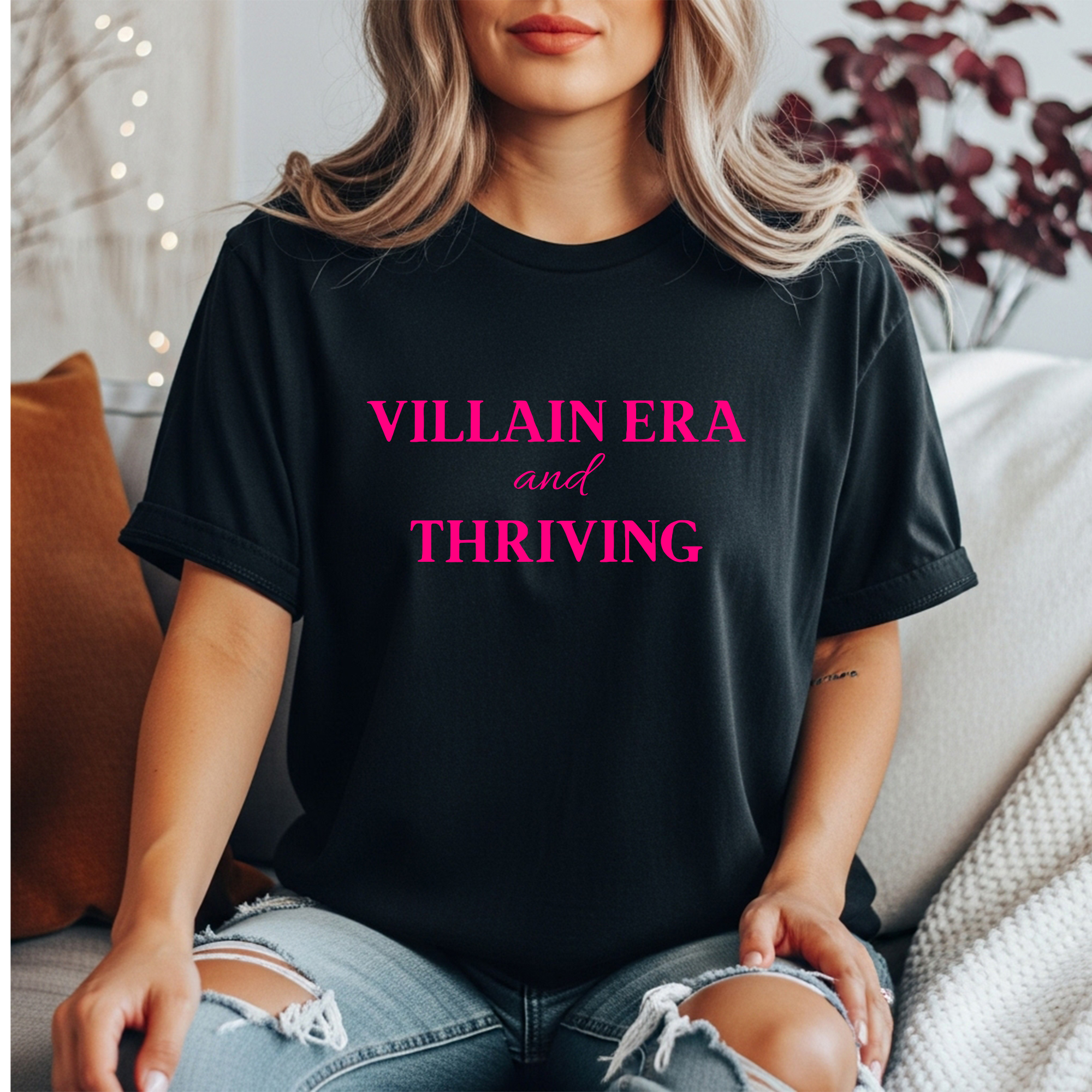 Villain Era And Thriving Shirt | Funny Women’s Graphic Tee | Dark Feminine Energy T-Shirt | Unapologetic Women’s Shirt