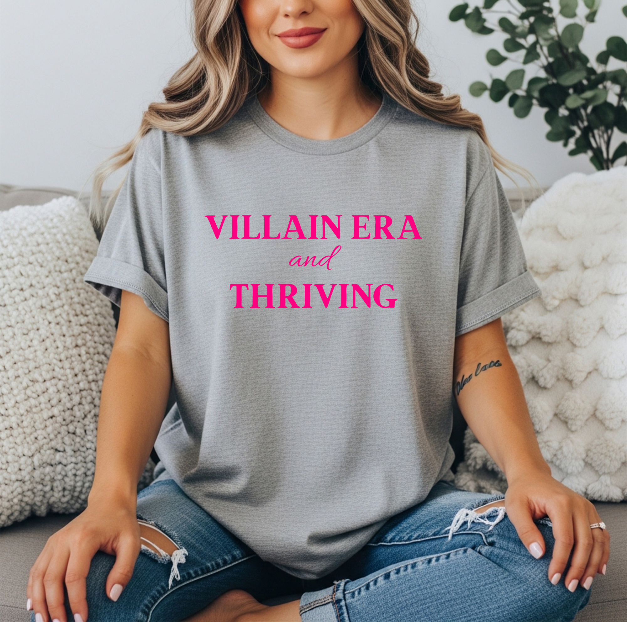 Villain Era And Thriving Shirt | Funny Women’s Graphic Tee | Dark Feminine Energy T-Shirt | Unapologetic Women’s Shirt