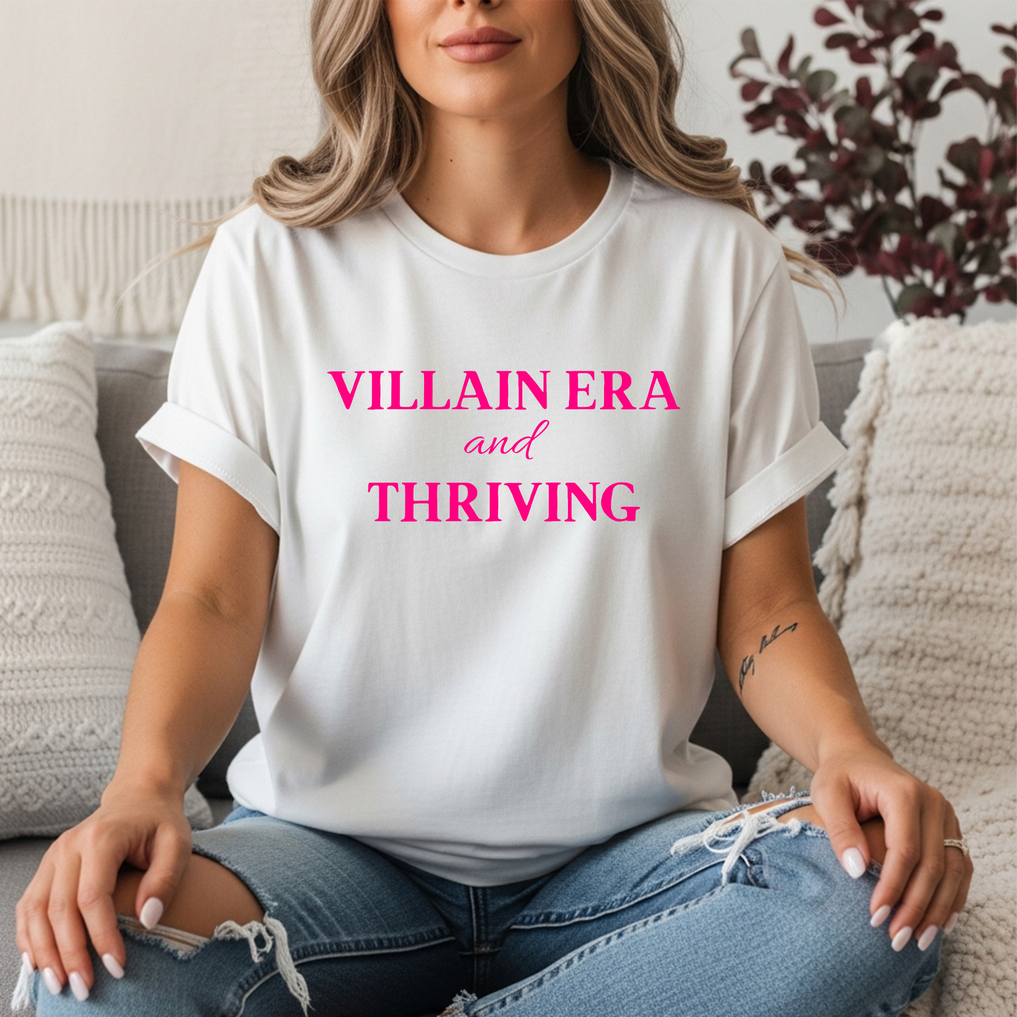 Villain Era And Thriving Shirt | Funny Women’s Graphic Tee | Dark Feminine Energy T-Shirt | Unapologetic Women’s Shirt